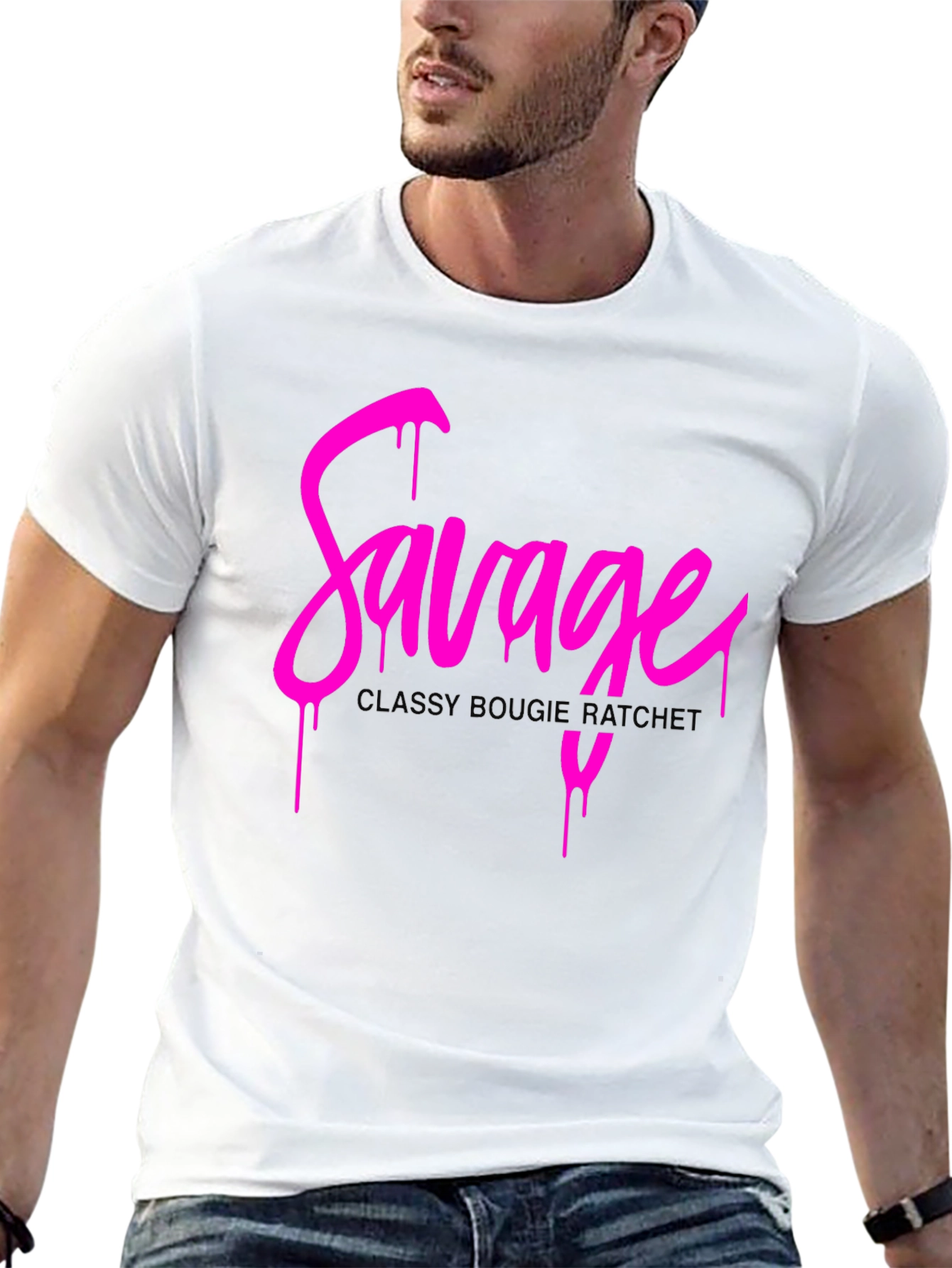 Savage Graphic Print T-Shirt - Classy Bougie Ratchet