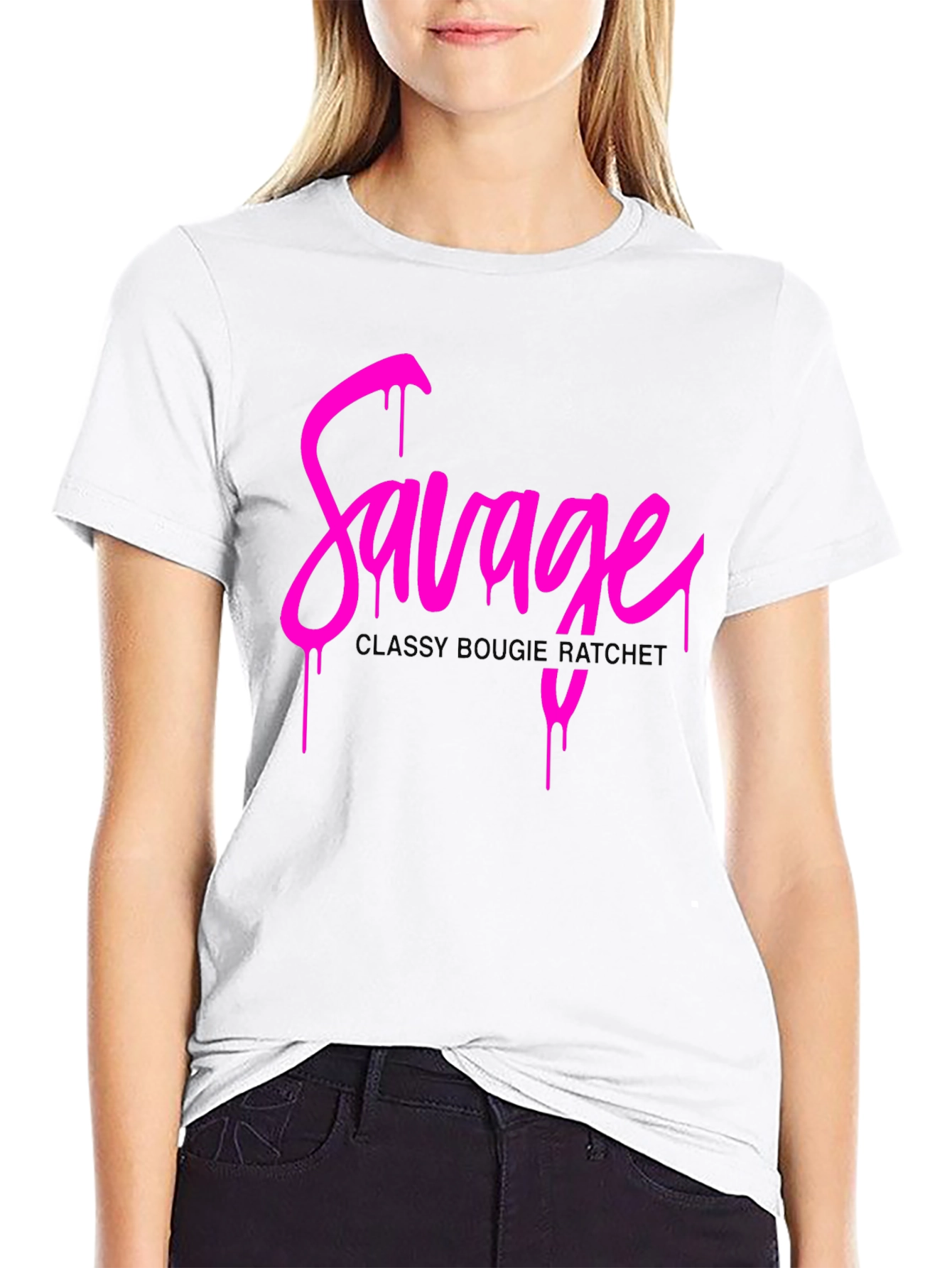Savage Graphic Print T-Shirt - Classy Bougie Ratchet