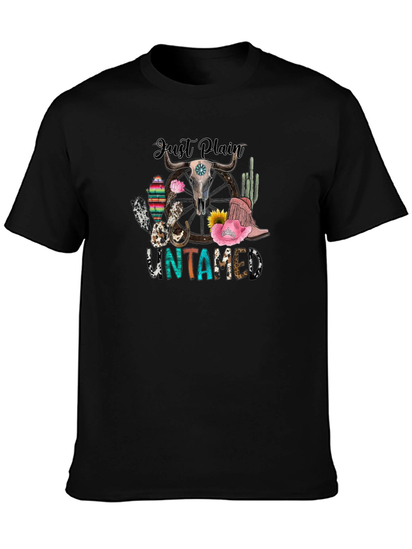 Just Plain Untamed Graphic T-Shirt - Black