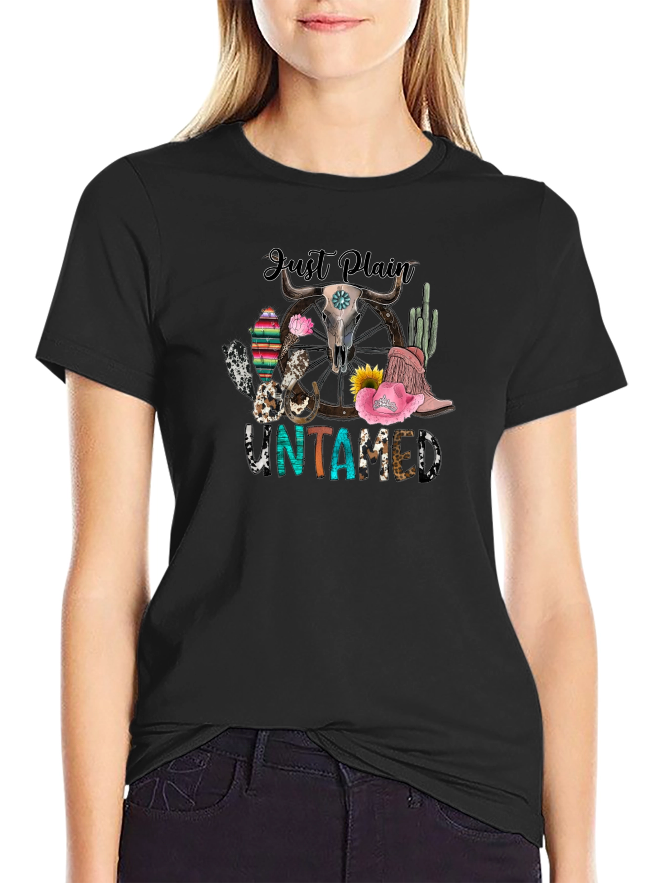 Just Plain Untamed Graphic T-Shirt - Black