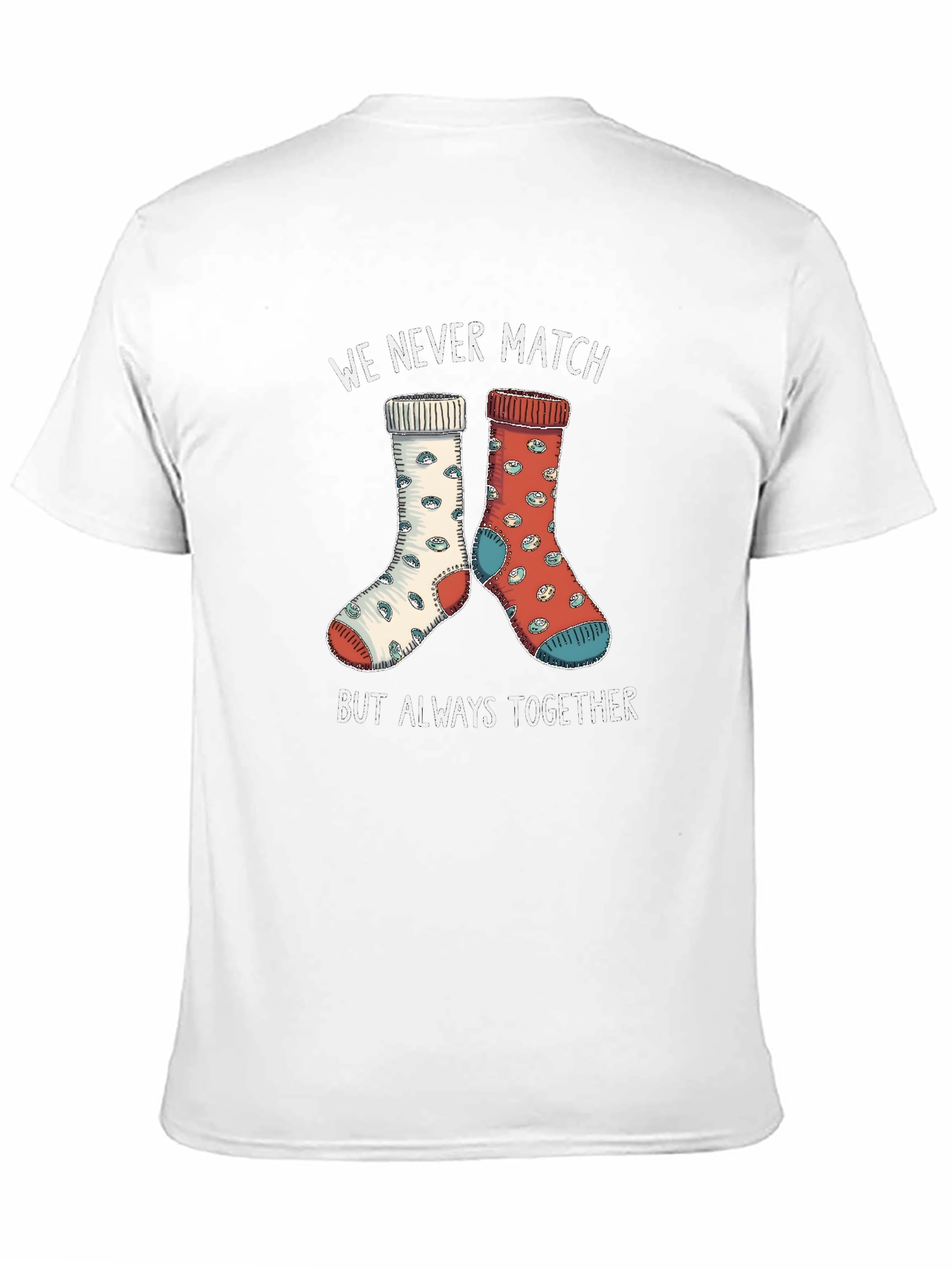 Funny Mismatch Socks T-Shirt - Always Together