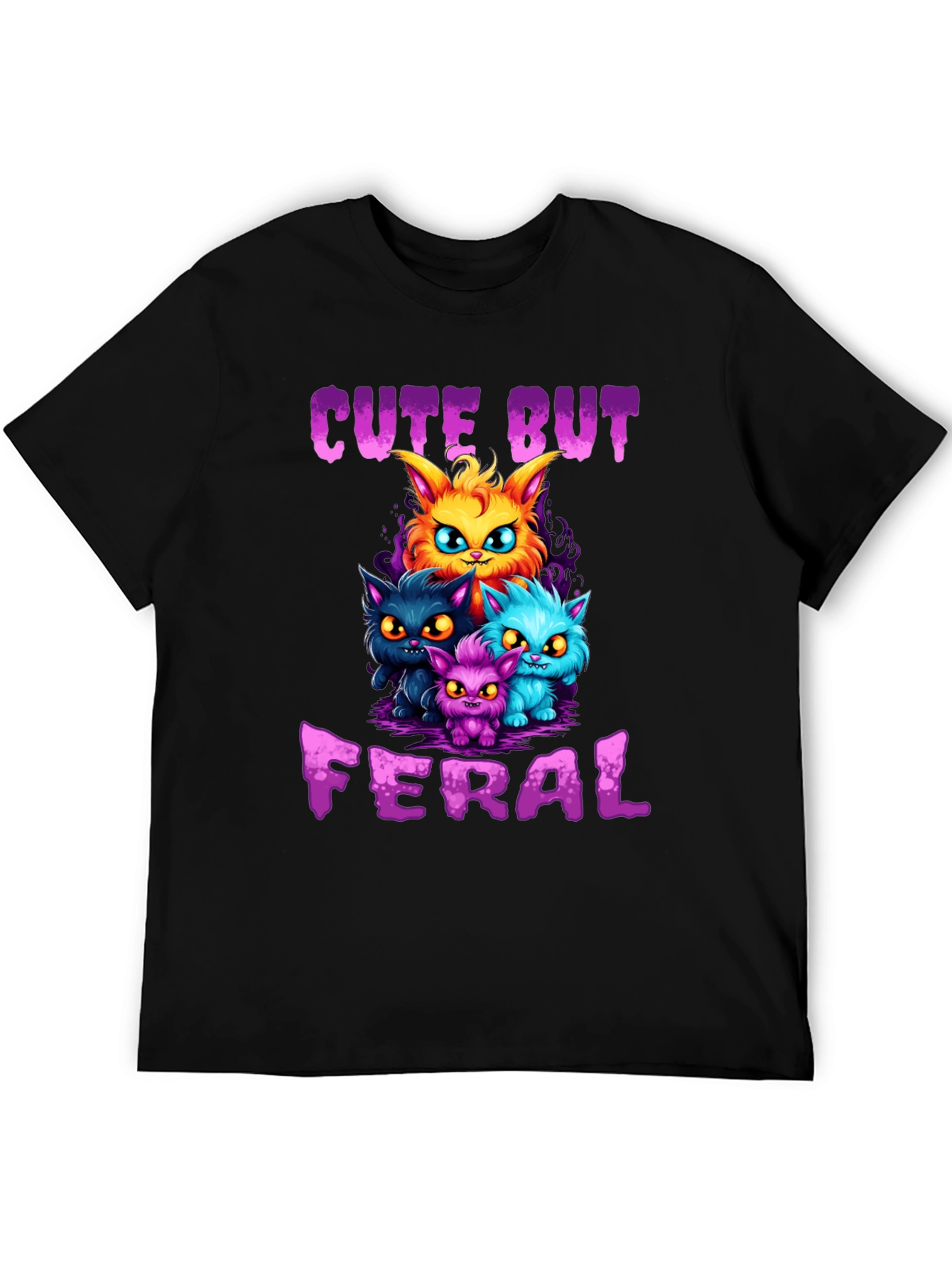 Cute But Feral Cat Graphic T-Shirt