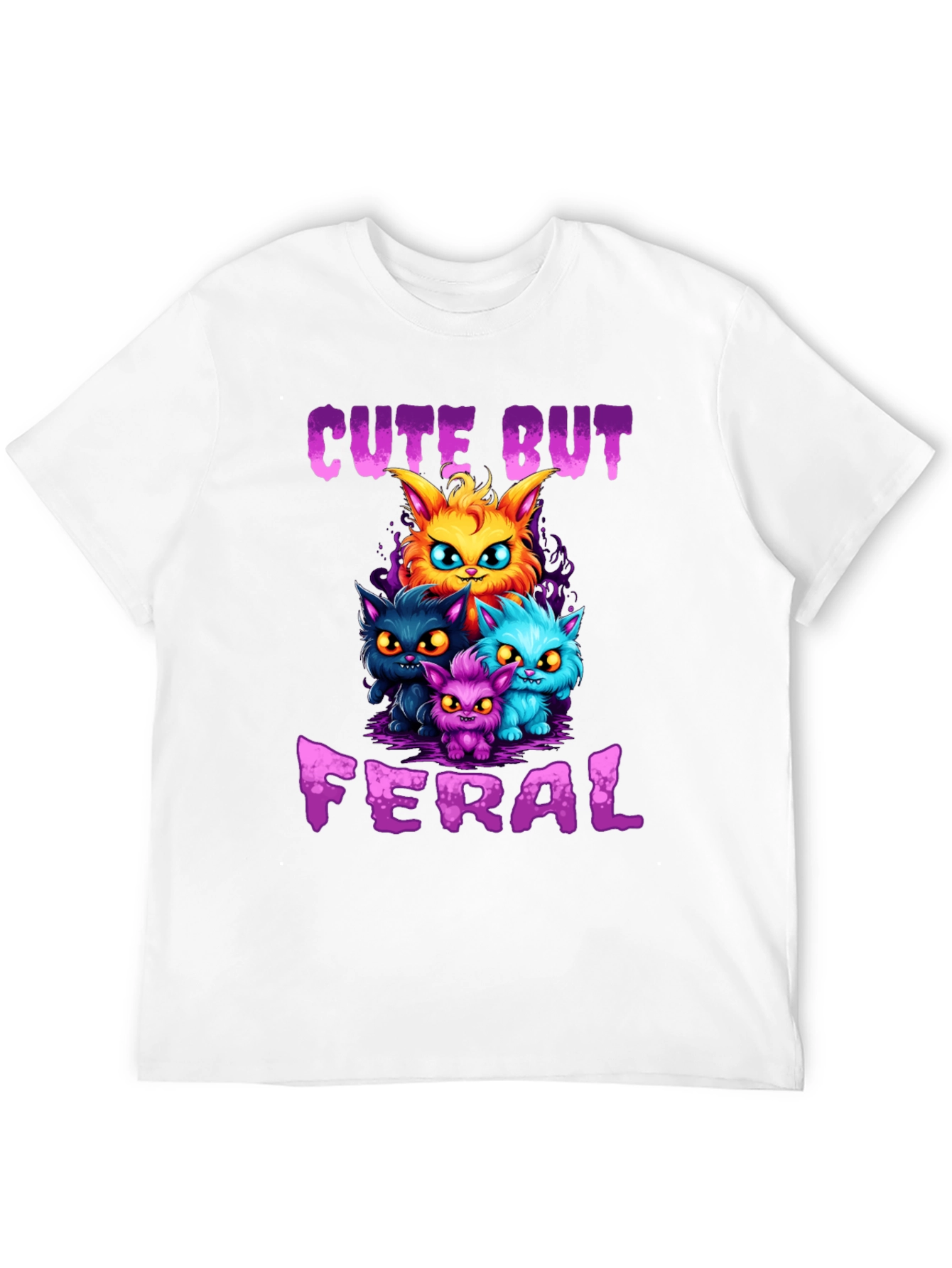 Cute But Feral Cat Graphic T-Shirt