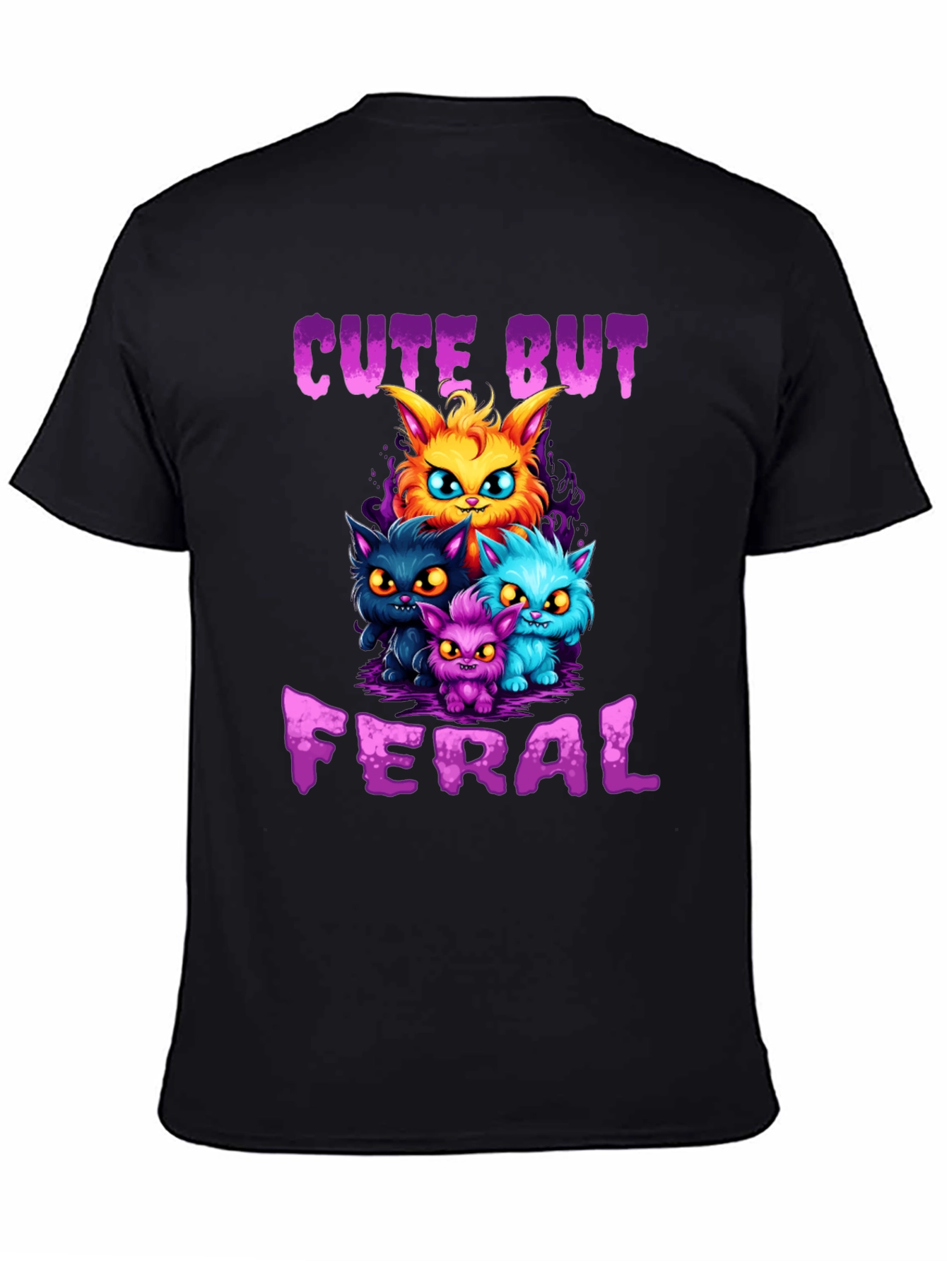 Cute But Feral Cat Graphic T-Shirt
