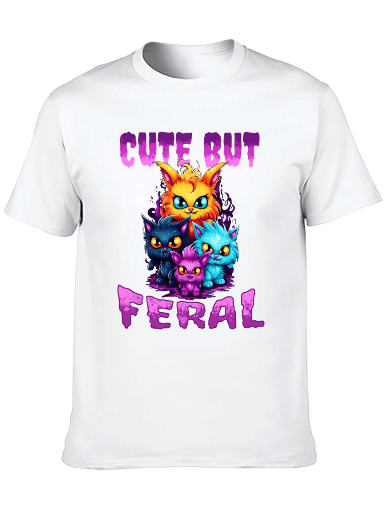 Cute But Feral Cat Graphic T-Shirt