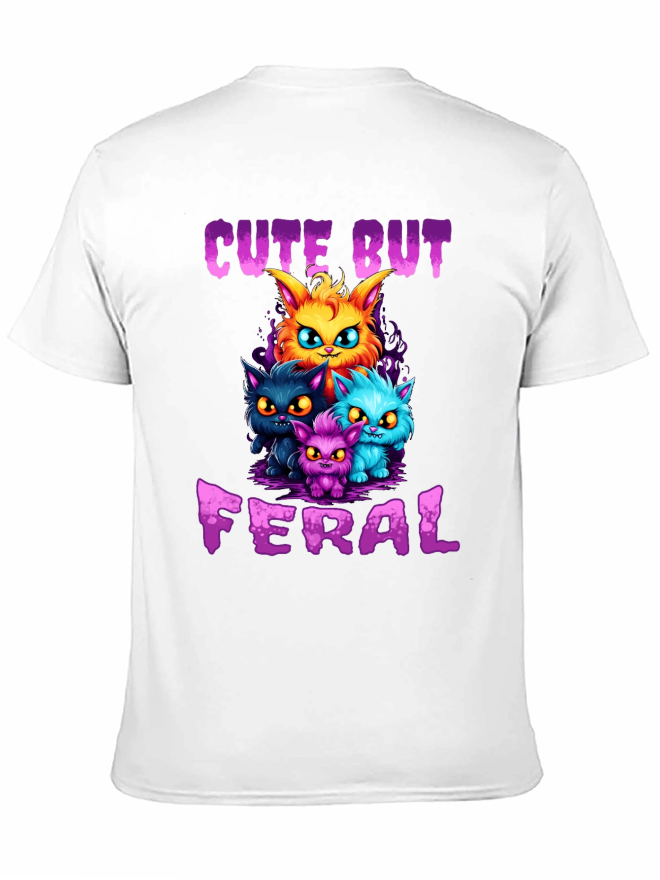 Cute But Feral Cat Graphic T-Shirt