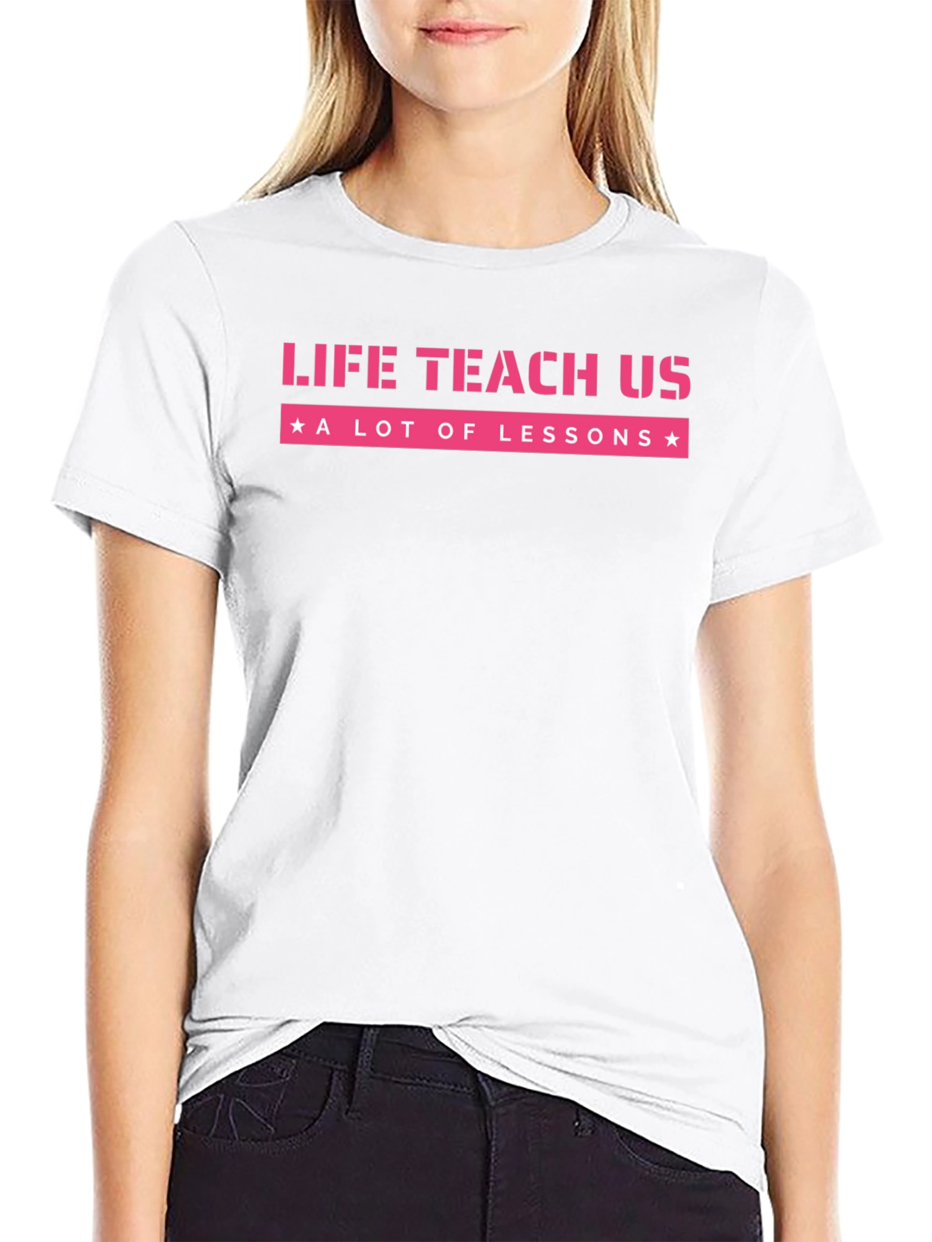 Life Teaches Lessons Graphic Tee - Black