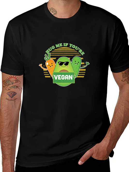 Vegan Hug Me T-Shirt - Avocado Carrot Cucumber Graphic Tee