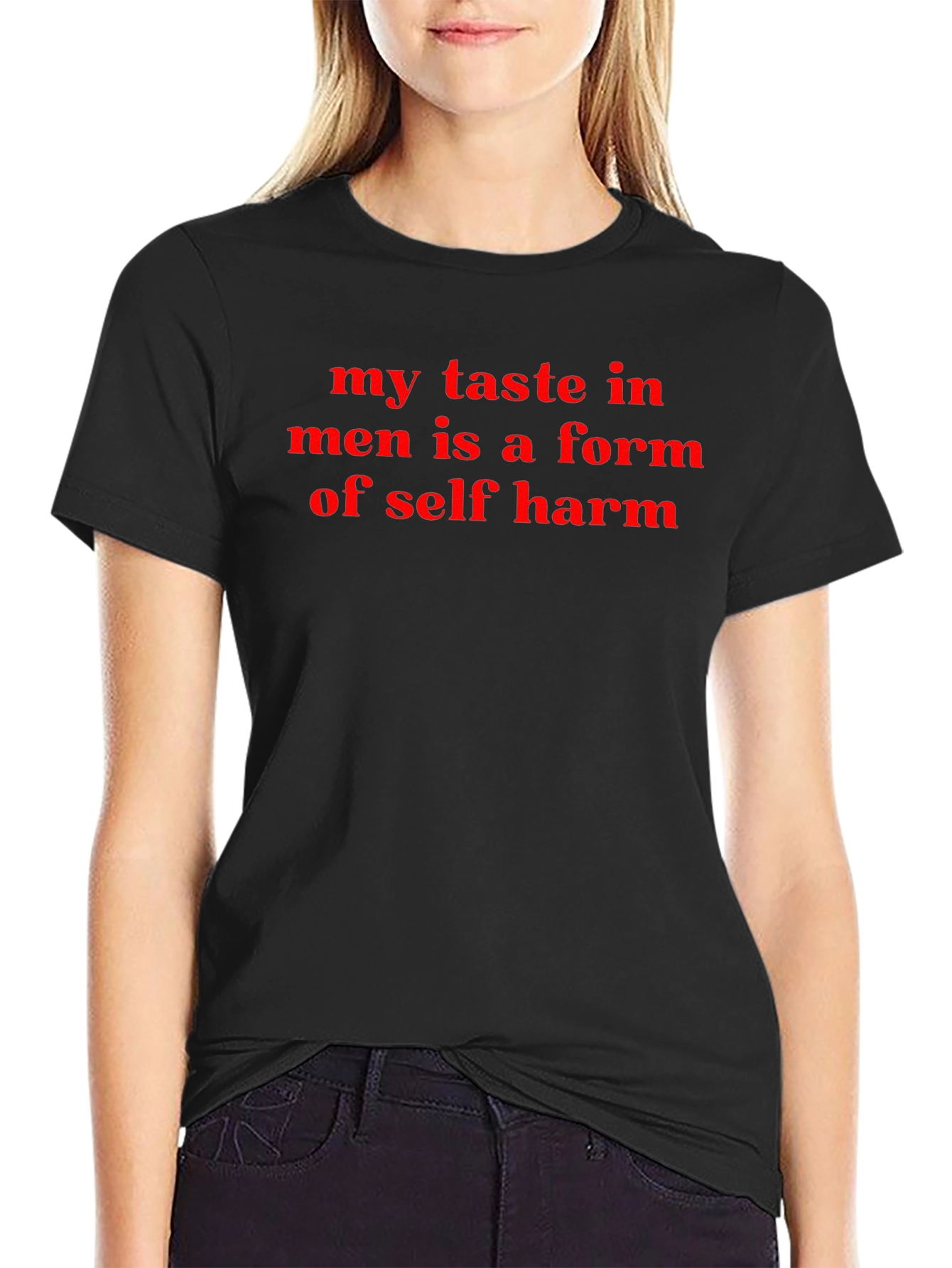 Humorous My Taste in Men Black T-Shirt