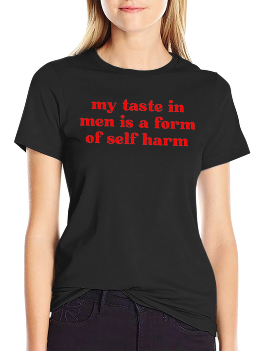 Humorous My Taste in Men Black T-Shirt