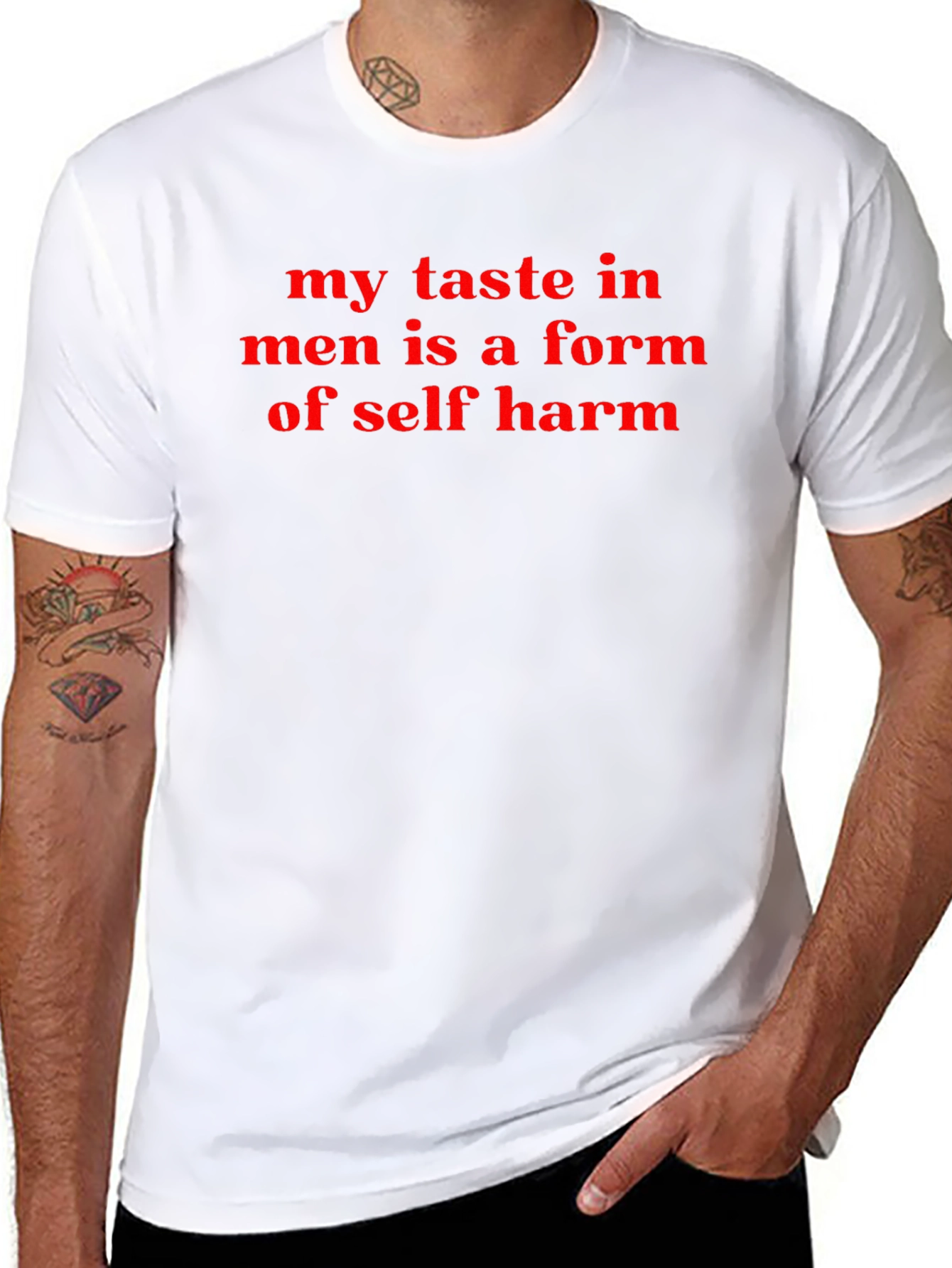 Humorous My Taste in Men Black T-Shirt