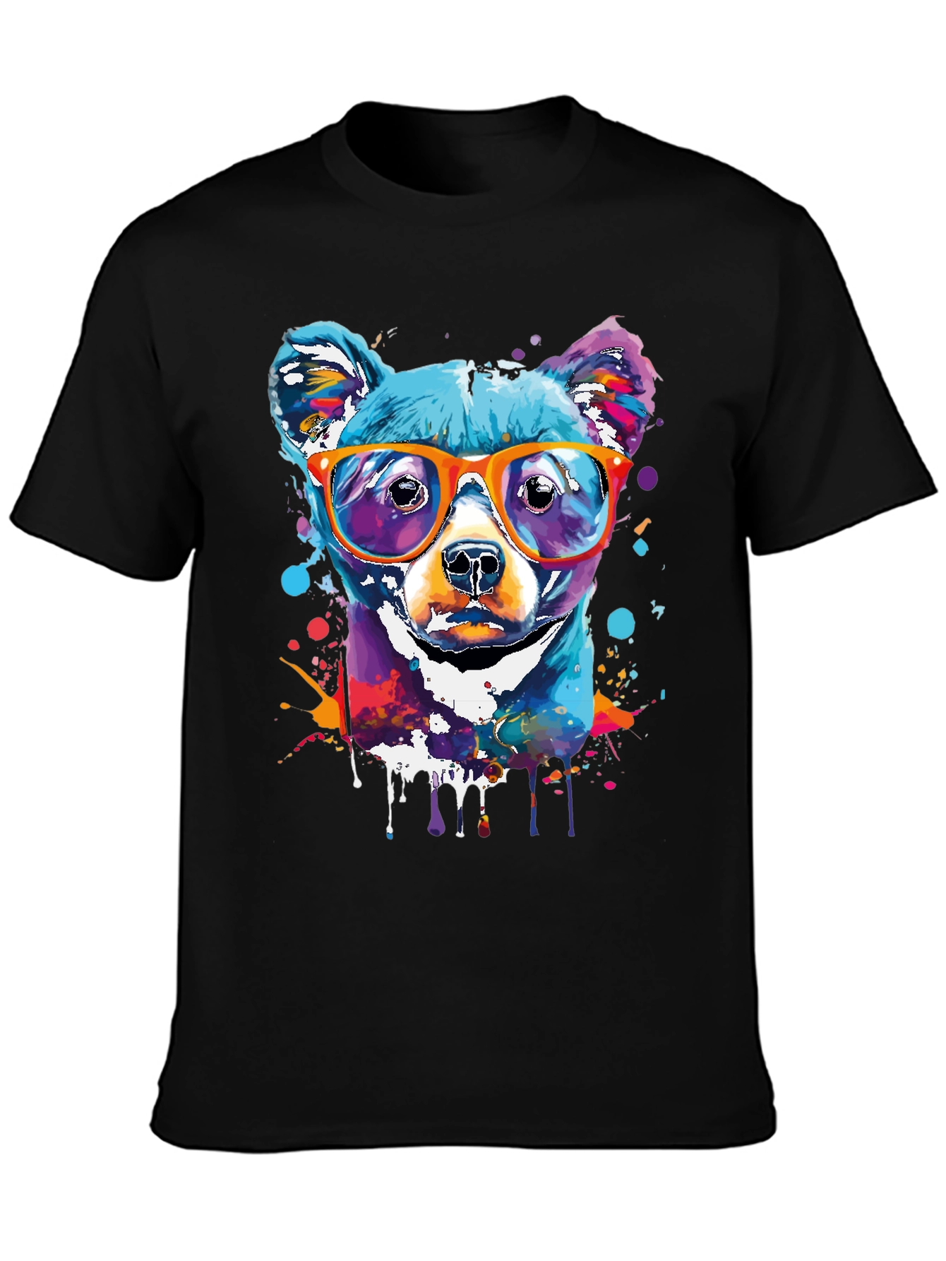 Cool Dog Art T-Shirt - Vibrant Graphic Tee