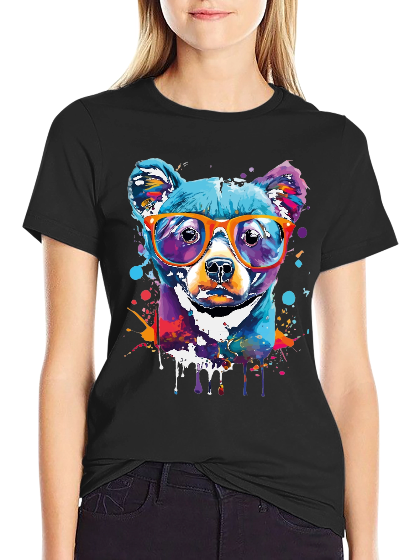 Cool Dog Art T-Shirt - Vibrant Graphic Tee