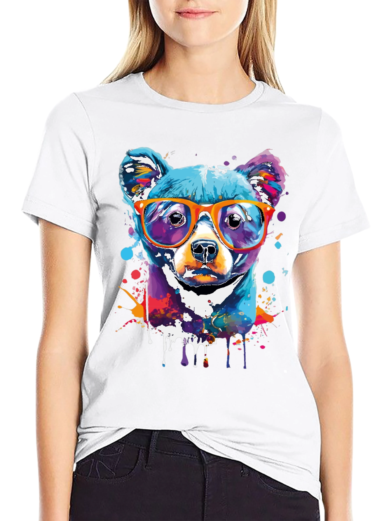 Cool Dog Art T-Shirt - Vibrant Graphic Tee