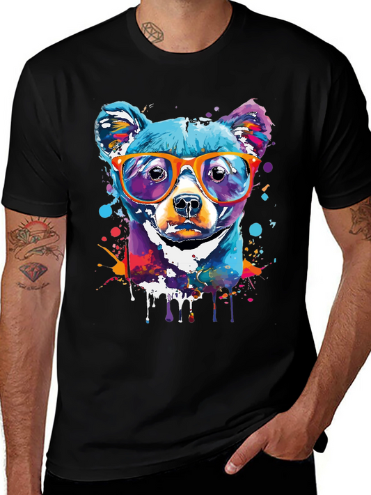 Cool Dog Art T-Shirt - Vibrant Graphic Tee