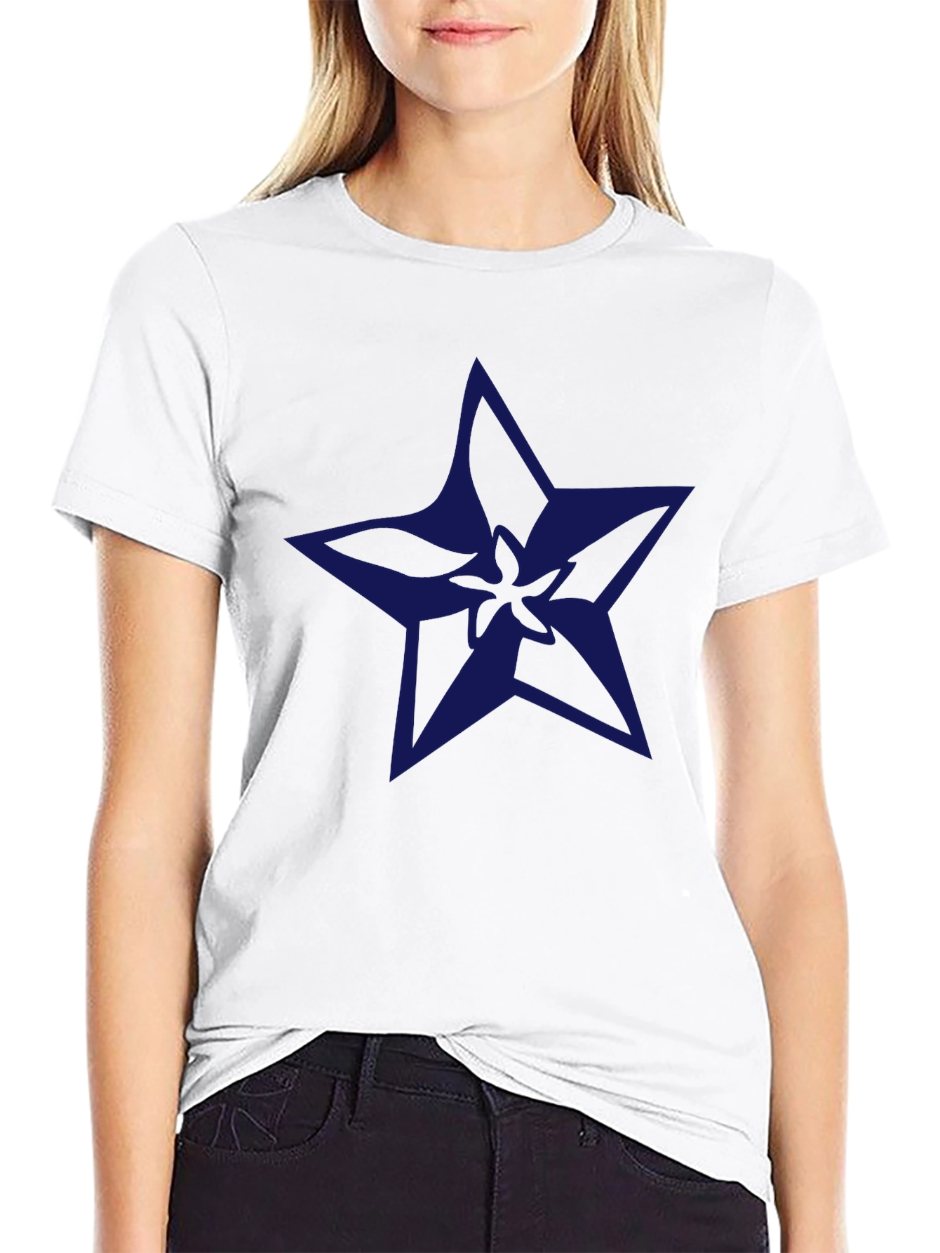 Navy Star Graphic Black T-Shirt
