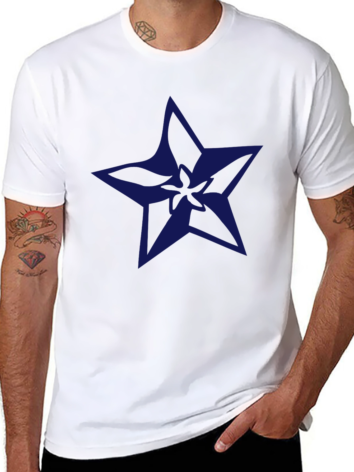 Navy Star Graphic Black T-Shirt