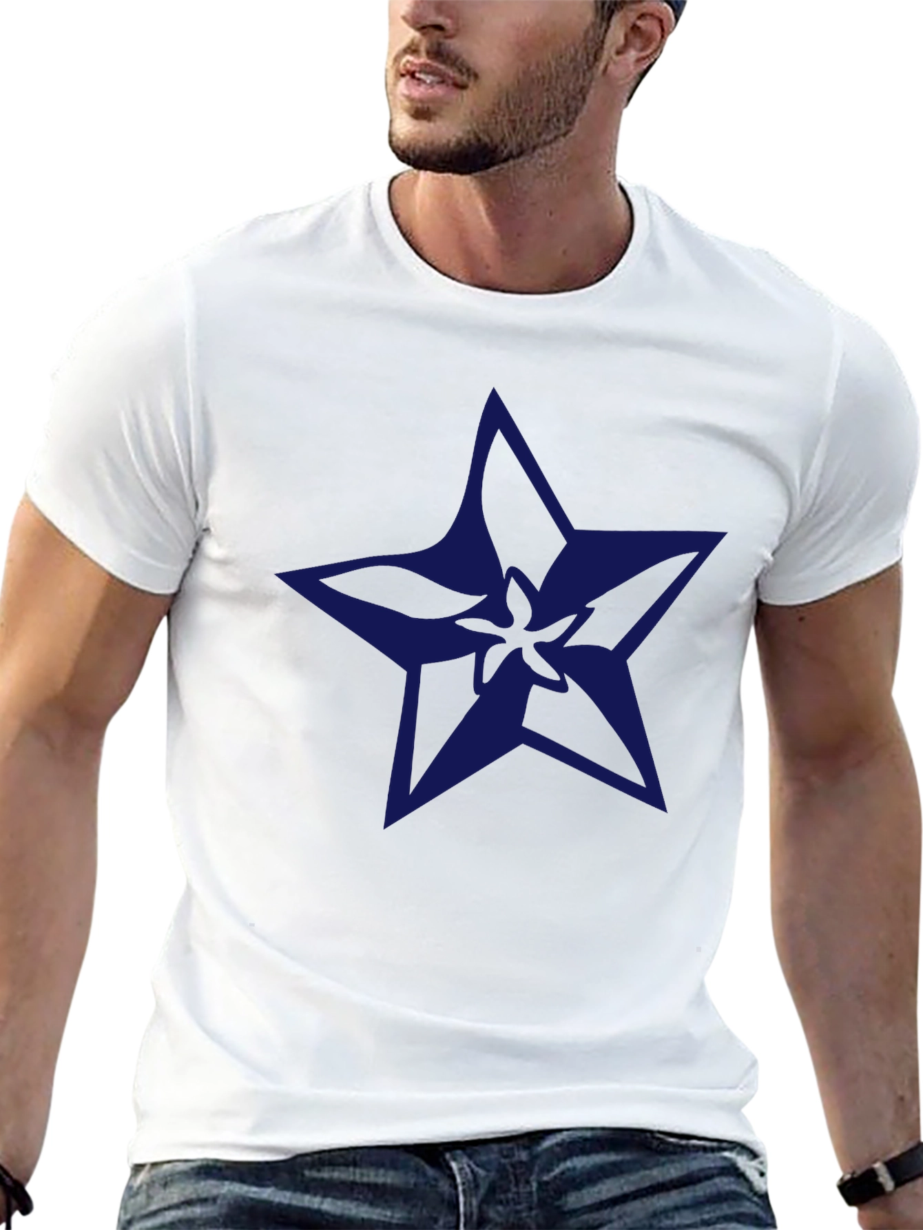 Navy Star Graphic Black T-Shirt