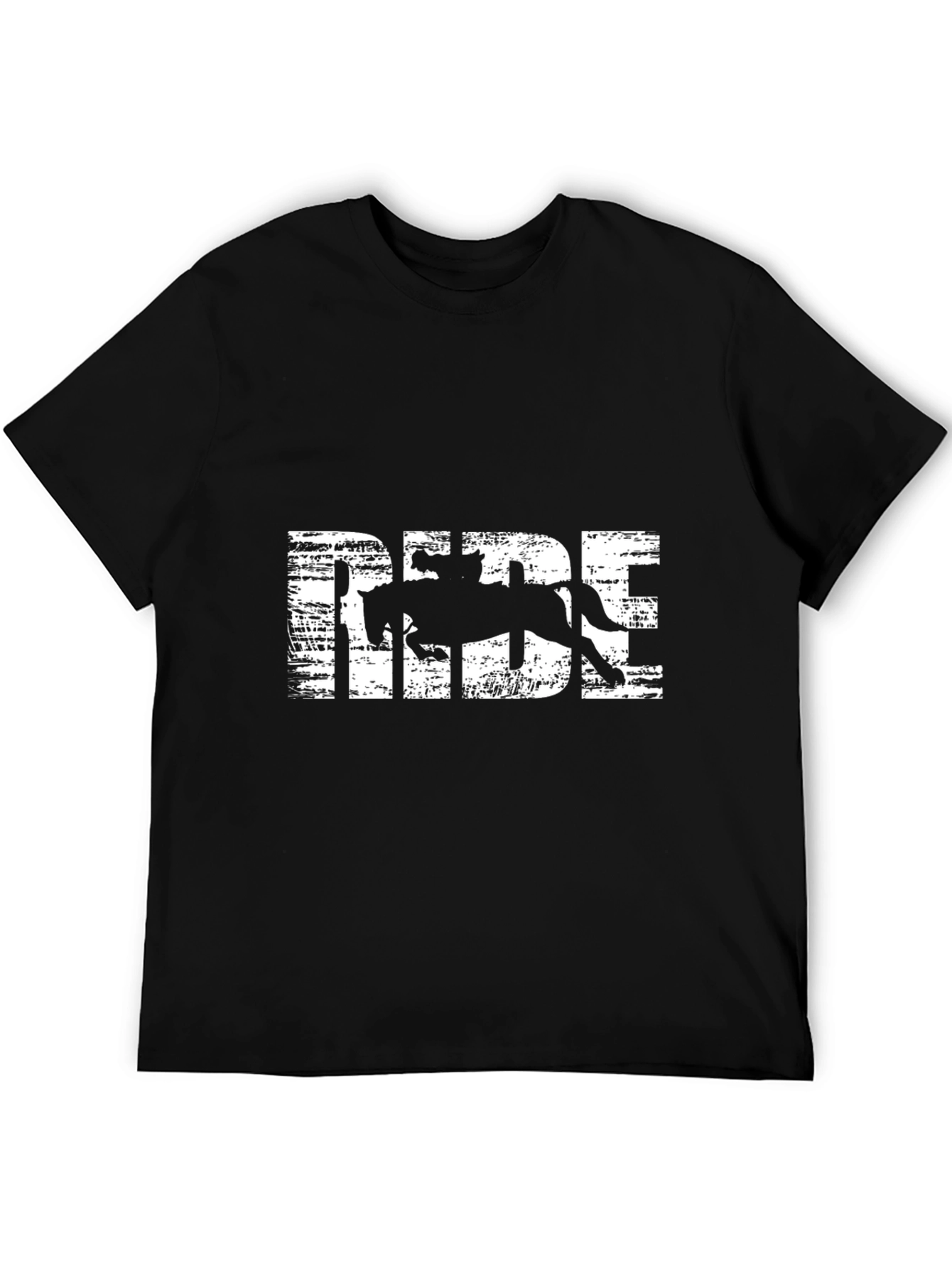 Equestrian RIDE Graphic T-Shirt - Black Cotton Tee
