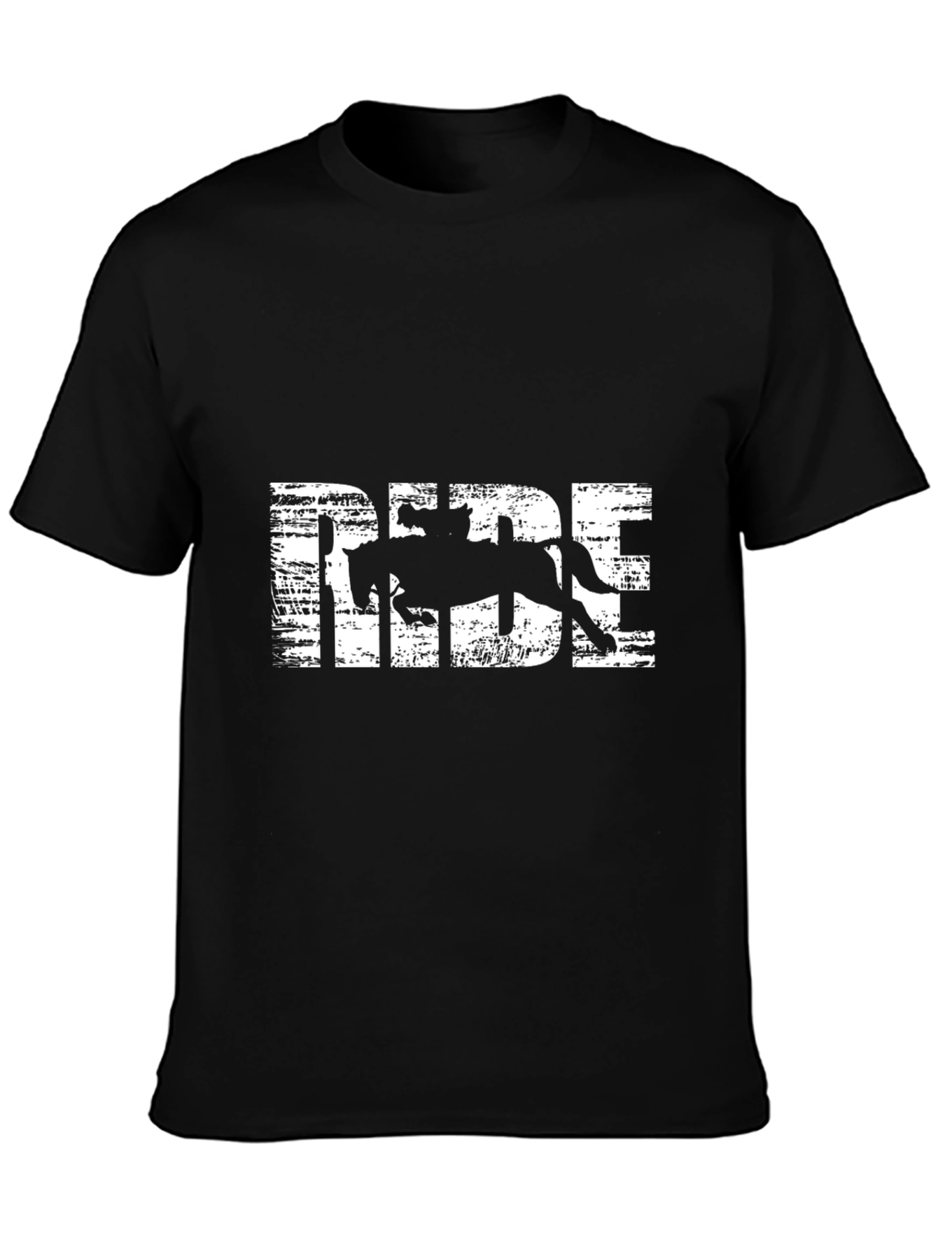 Equestrian RIDE Graphic T-Shirt - Black Cotton Tee