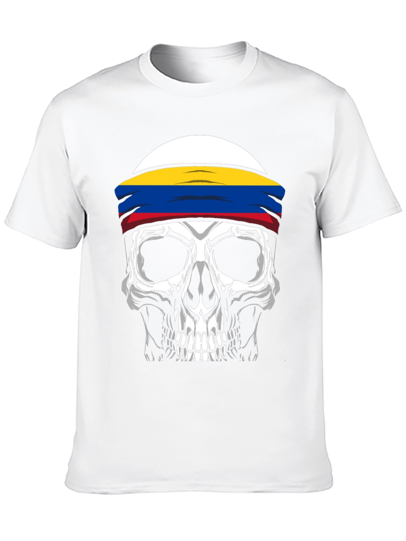 Skull T-Shirt with Colombia Flag Headband