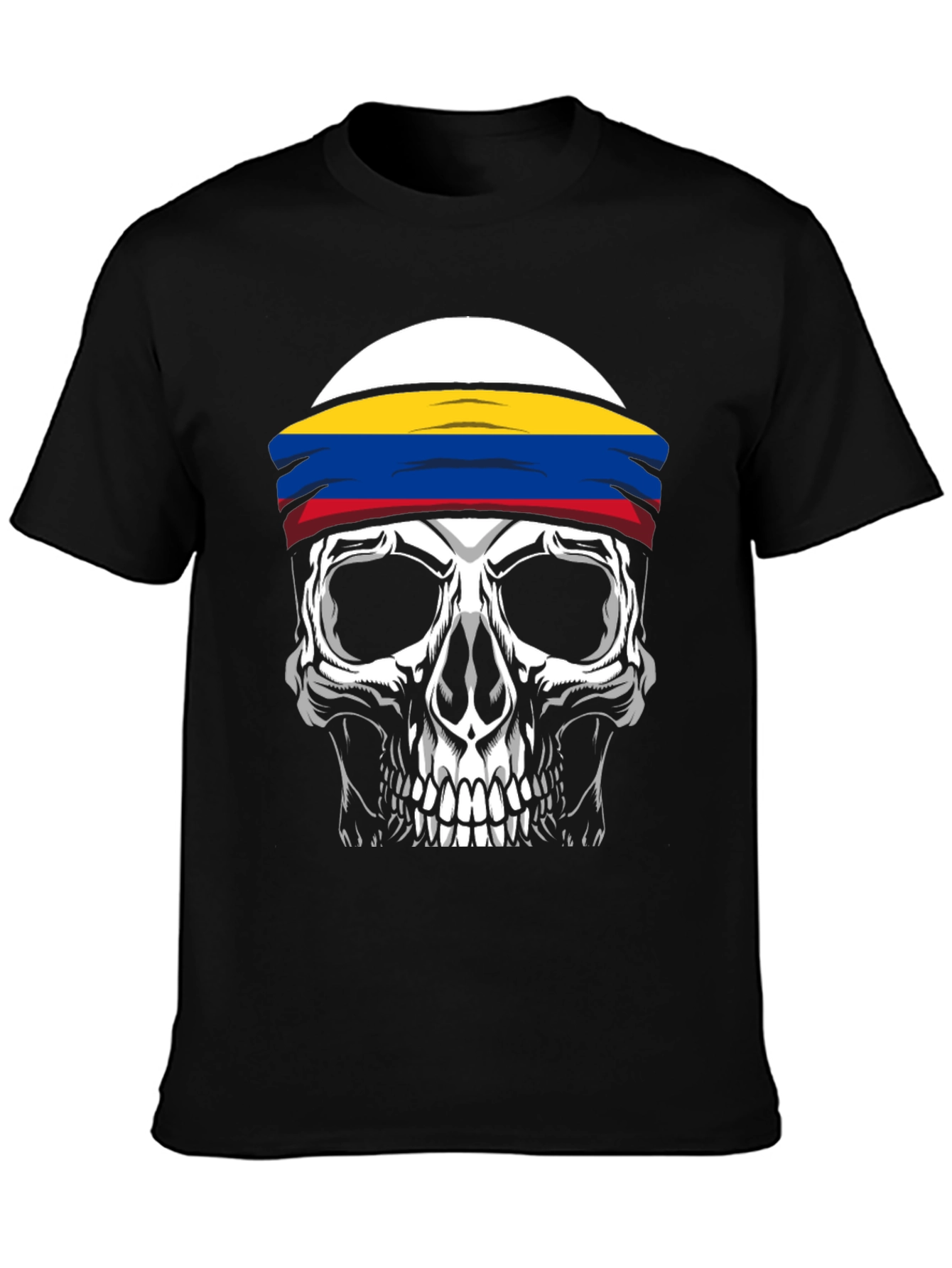 Skull T-Shirt with Colombia Flag Headband