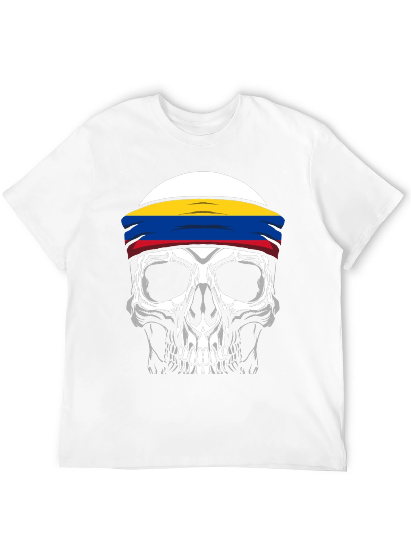 Skull T-Shirt with Colombia Flag Headband