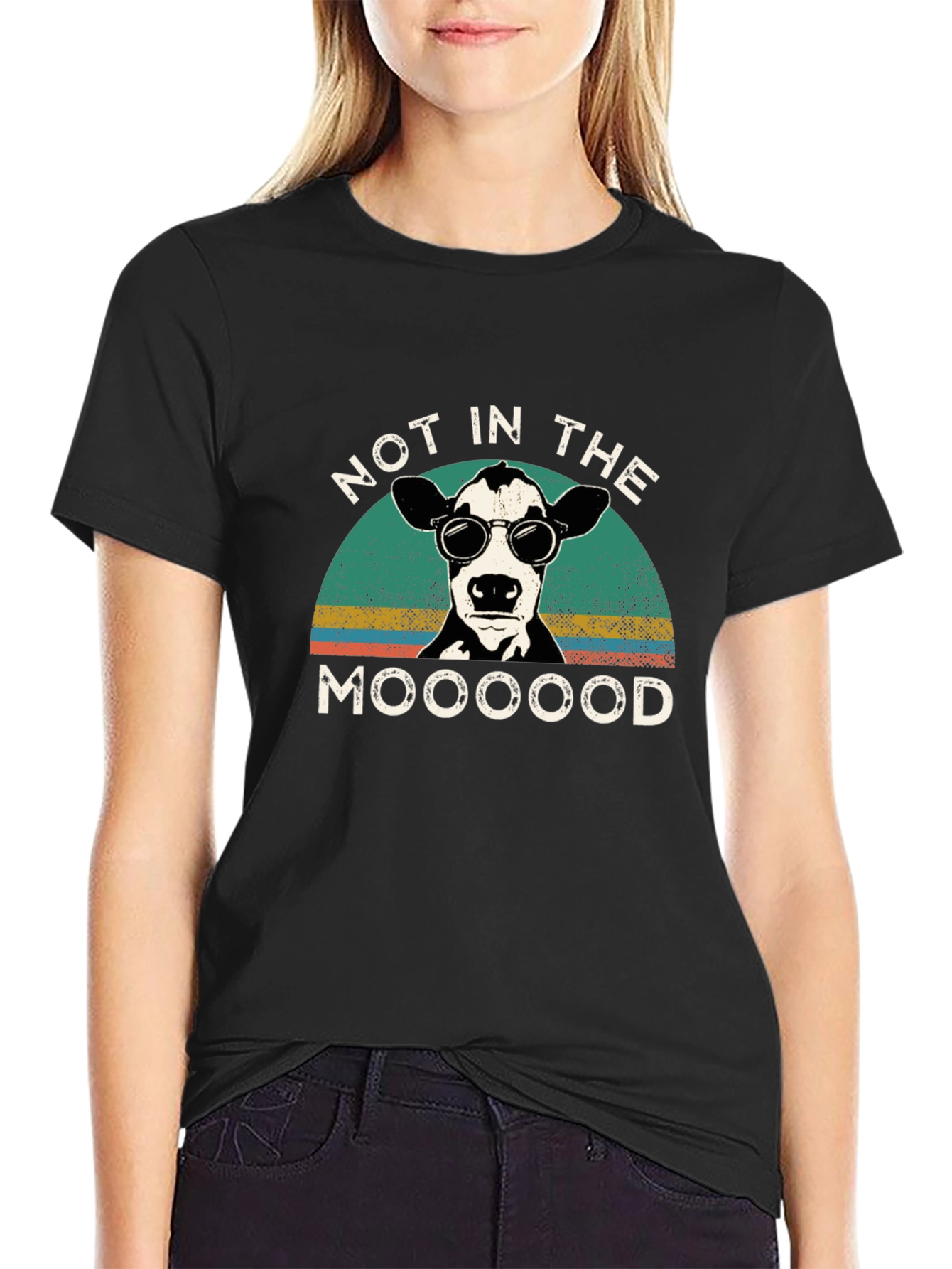 Not in the Mooood T-Shirt Cow Graphic Tee