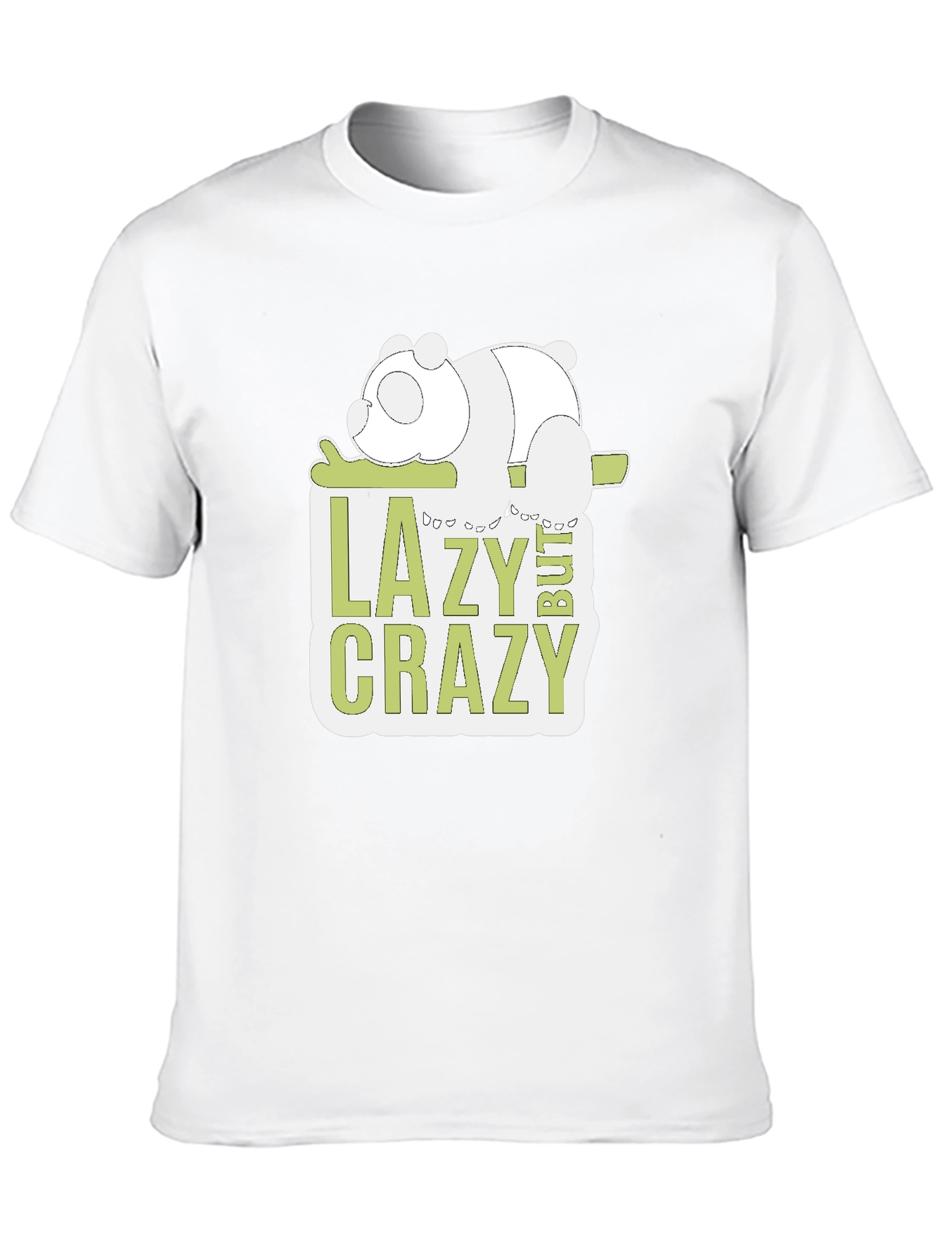 Lazy But Crazy Panda Graphic T-Shirt