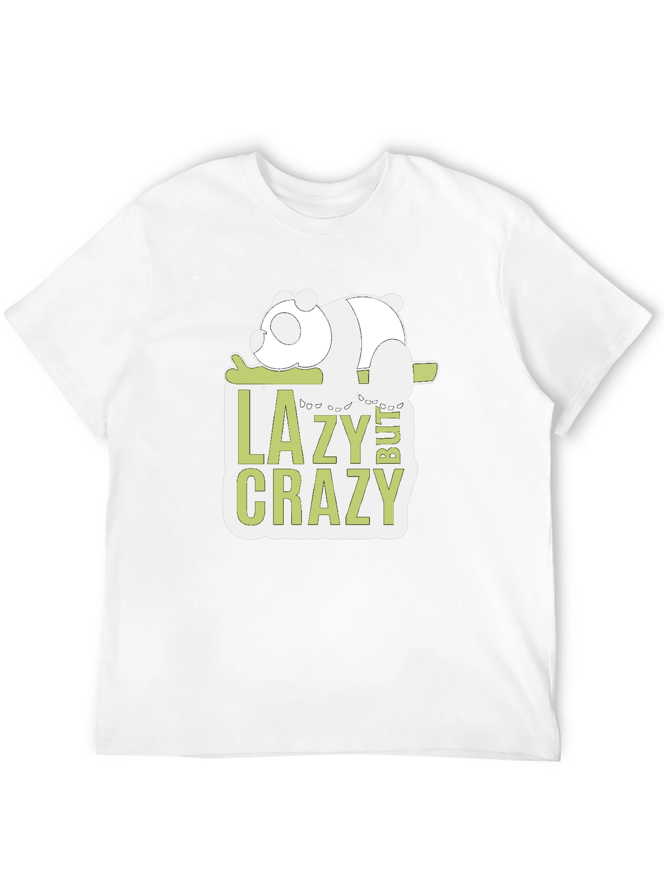 Lazy But Crazy Panda Graphic T-Shirt