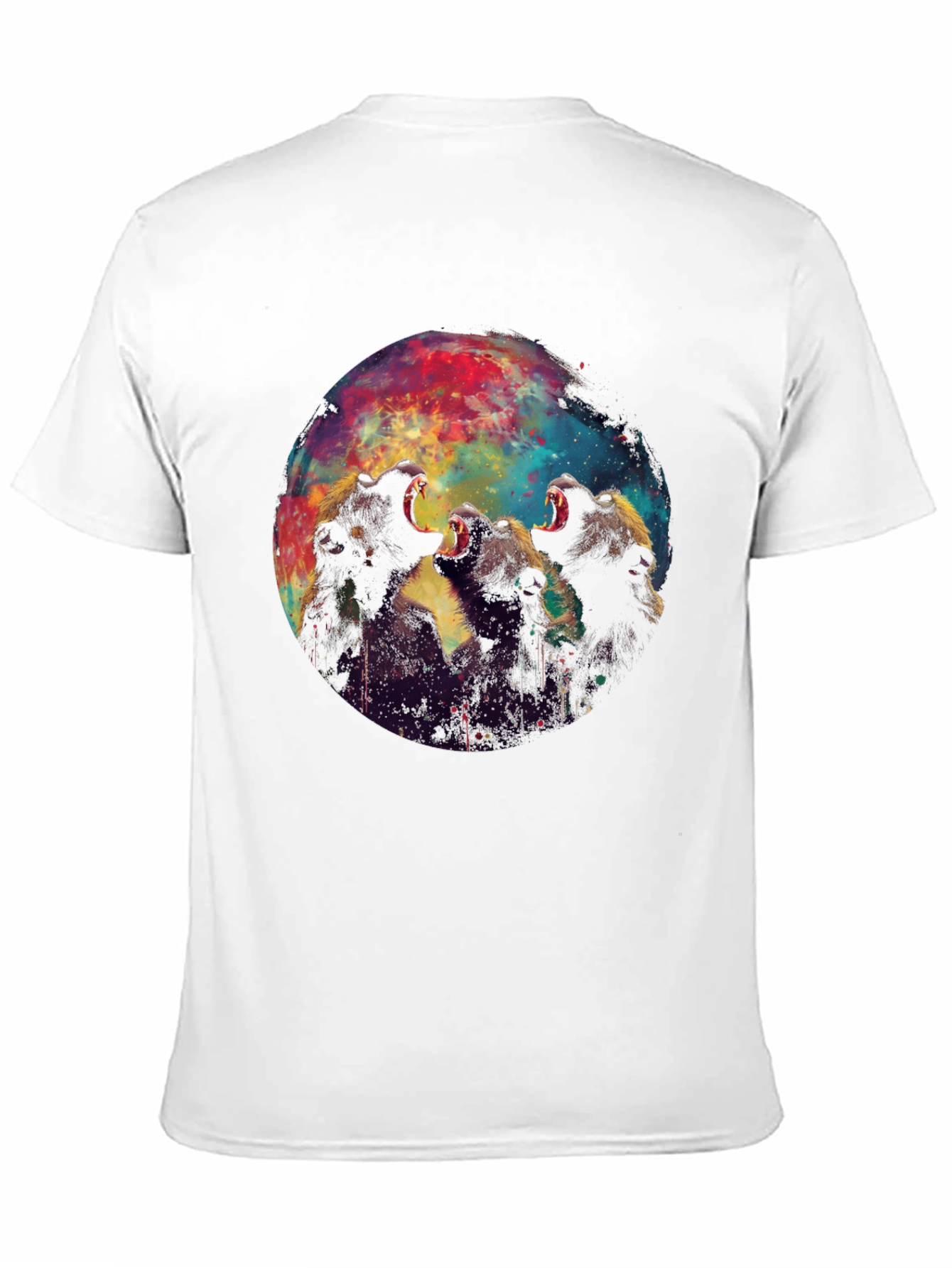Roaring Bears Graphic Print Black T-Shirt