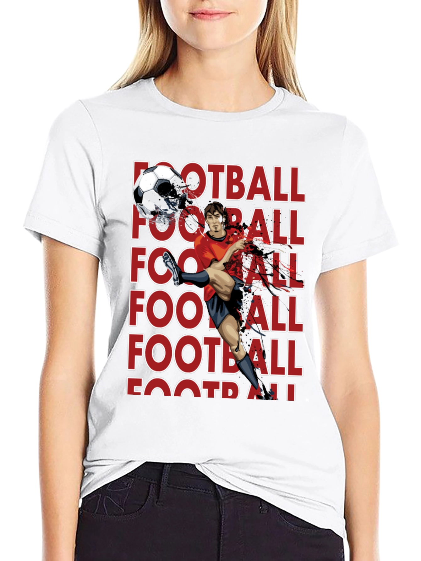 Football Player Graphic T-Shirt