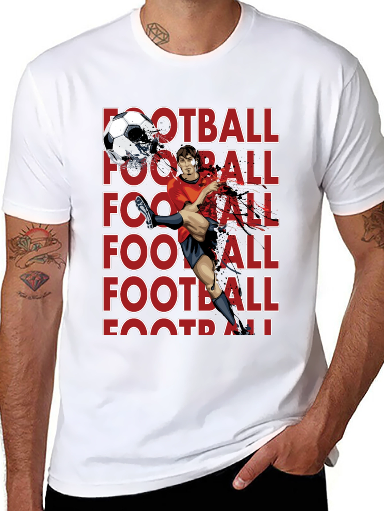 Football Player Graphic T-Shirt