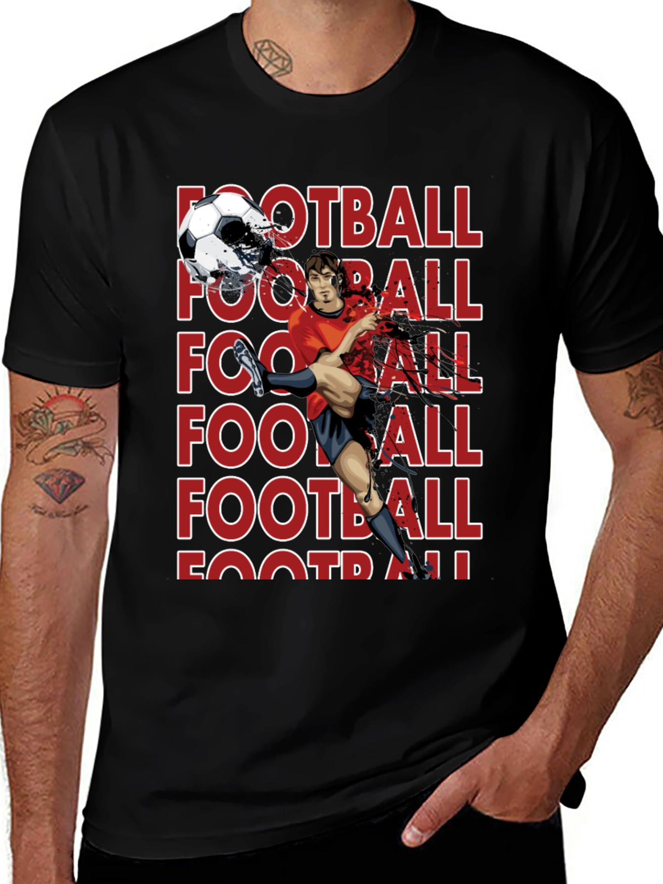 Football Player Graphic T-Shirt
