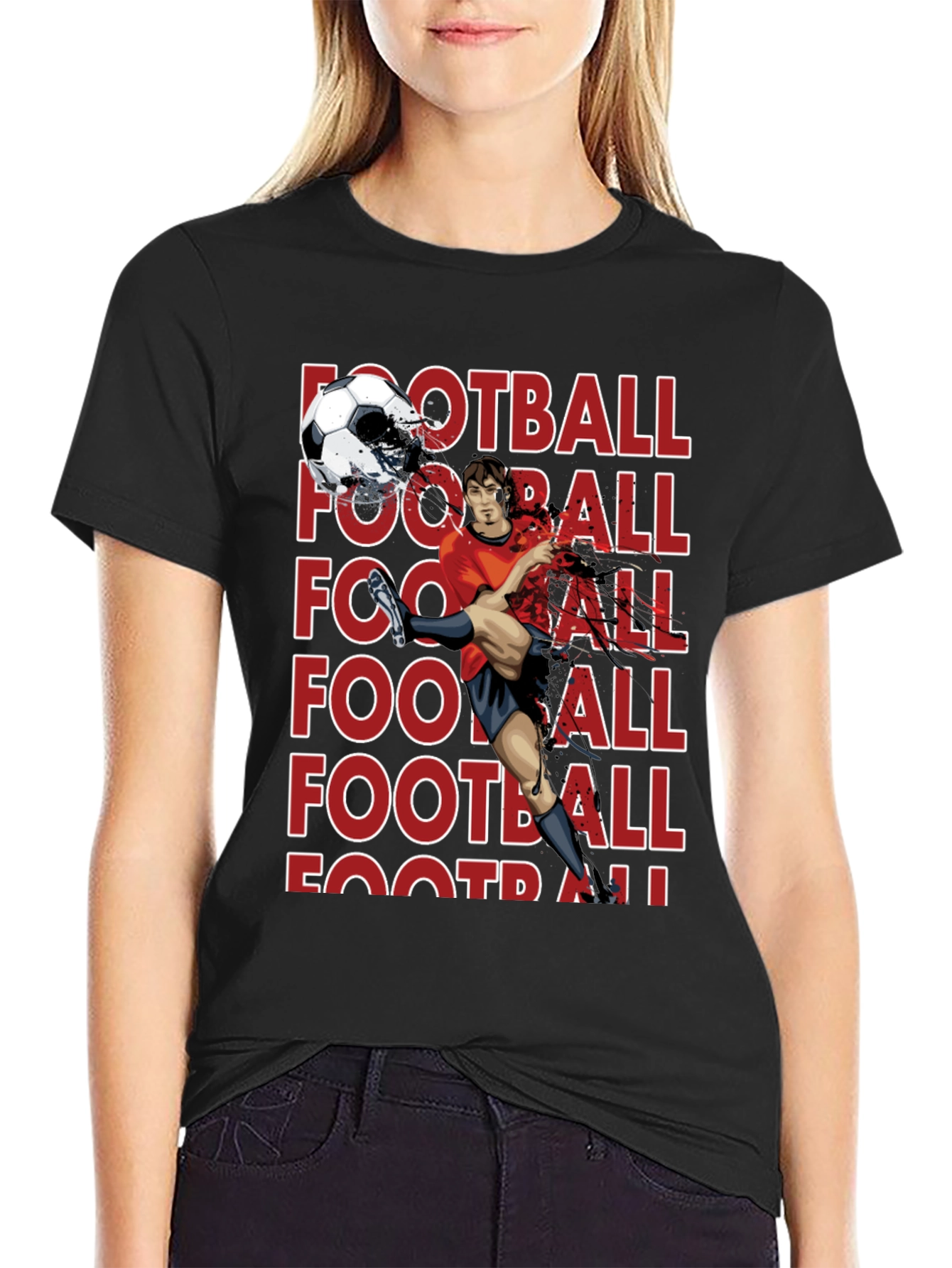 Football Player Graphic T-Shirt