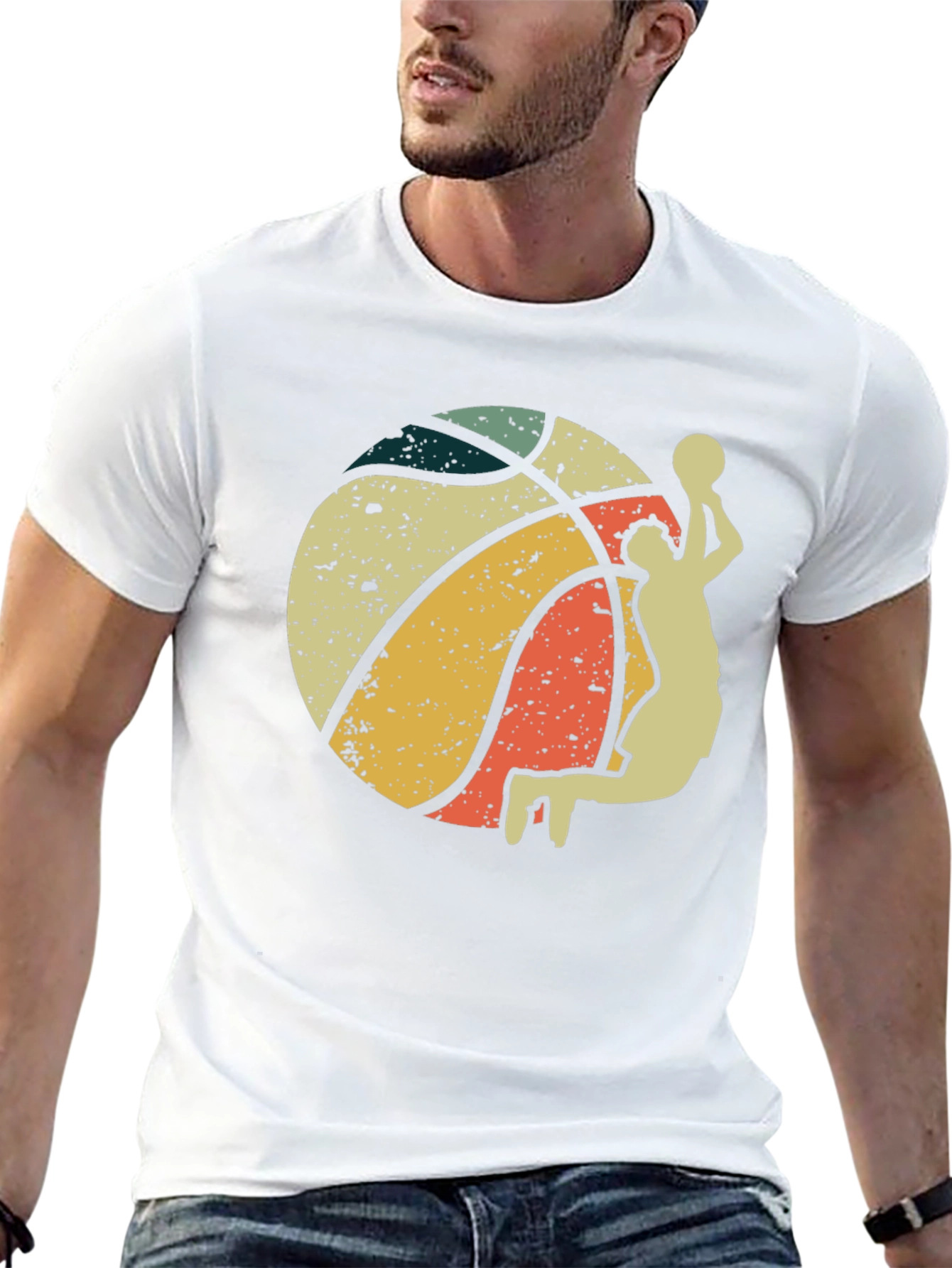 Retro Basketball Player Graphic T-Shirt