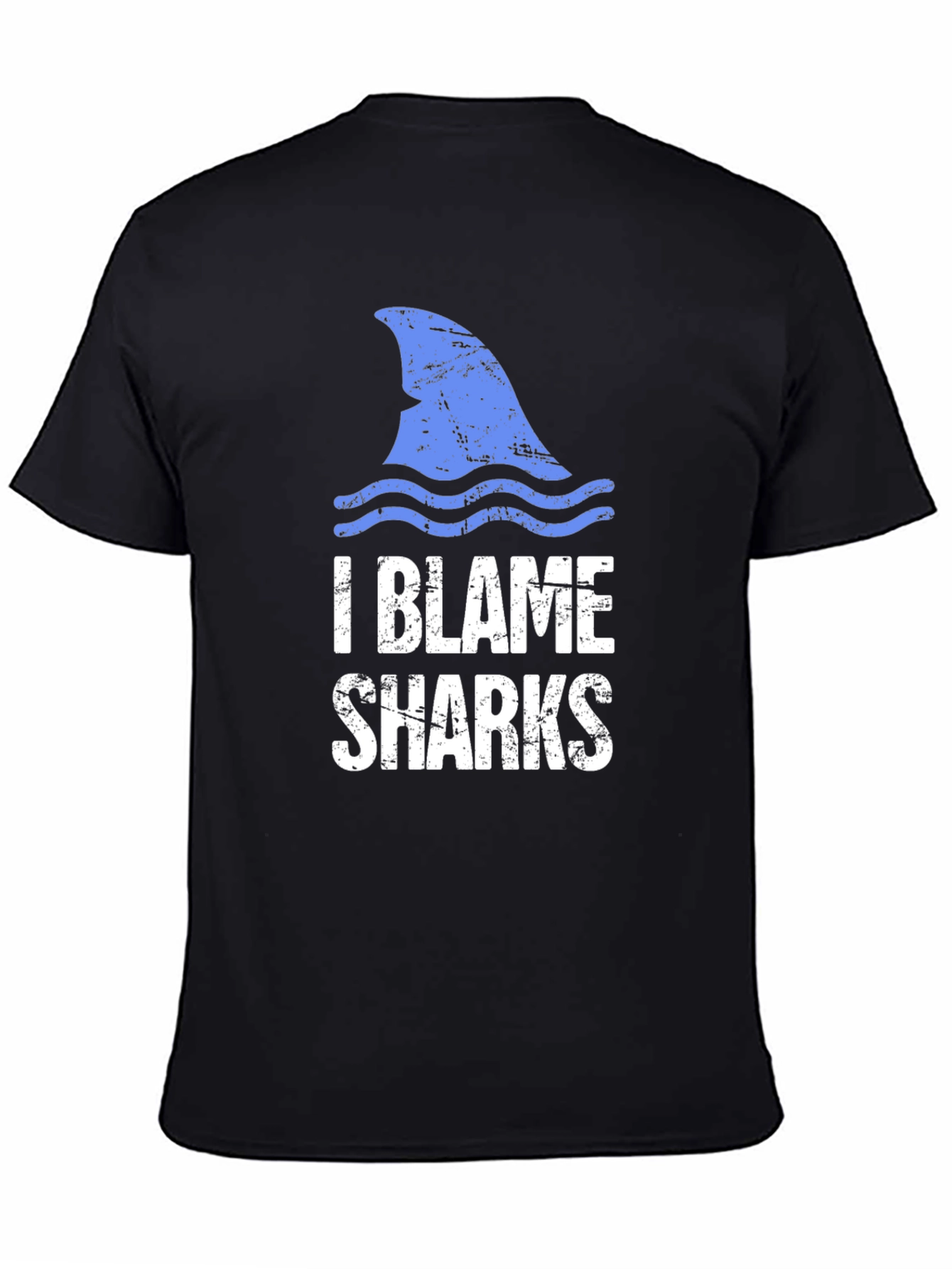 I Blame Sharks Graphic Tee - Black Cotton T-Shirt