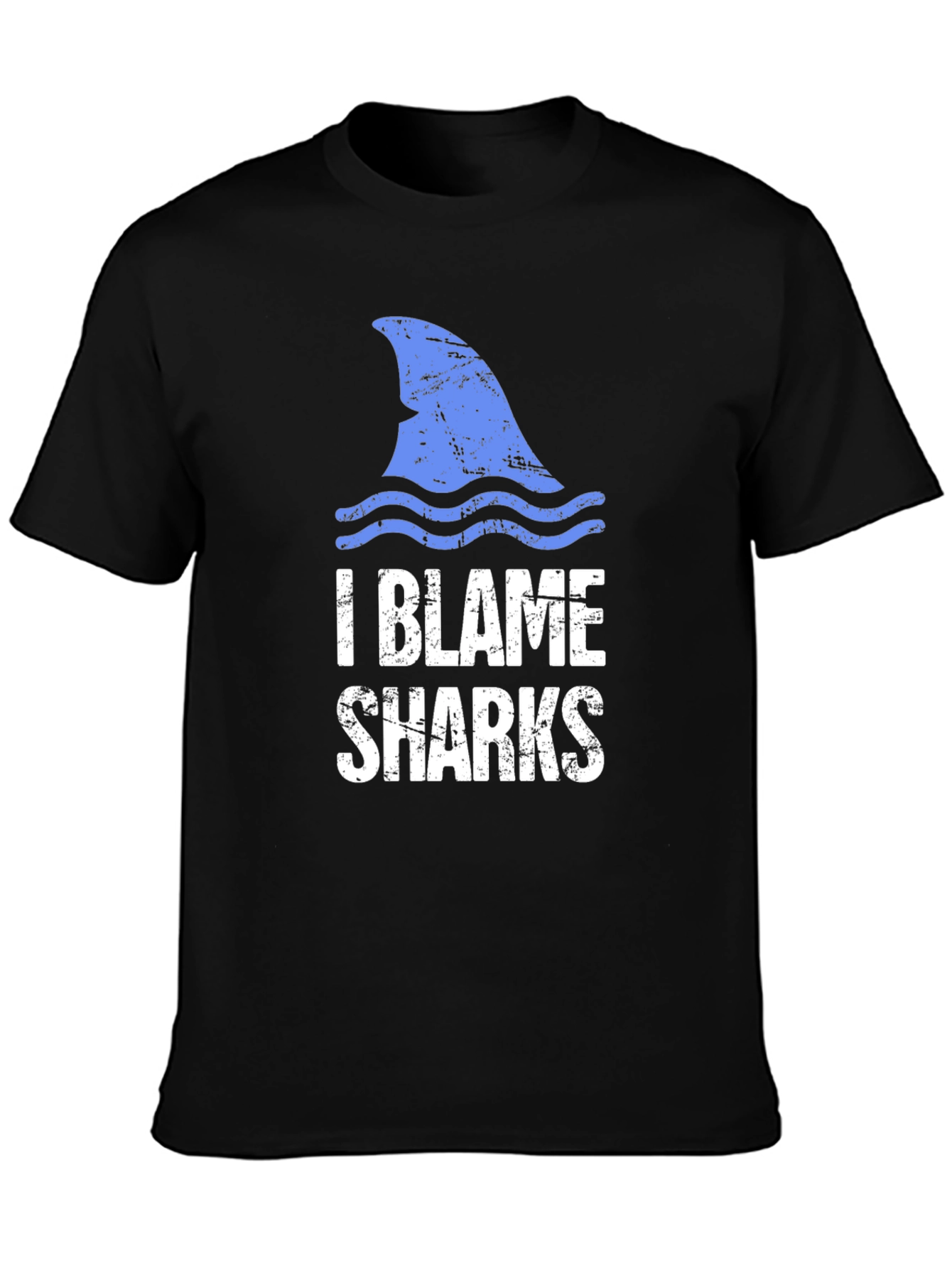 I Blame Sharks Graphic Tee - Black Cotton T-Shirt
