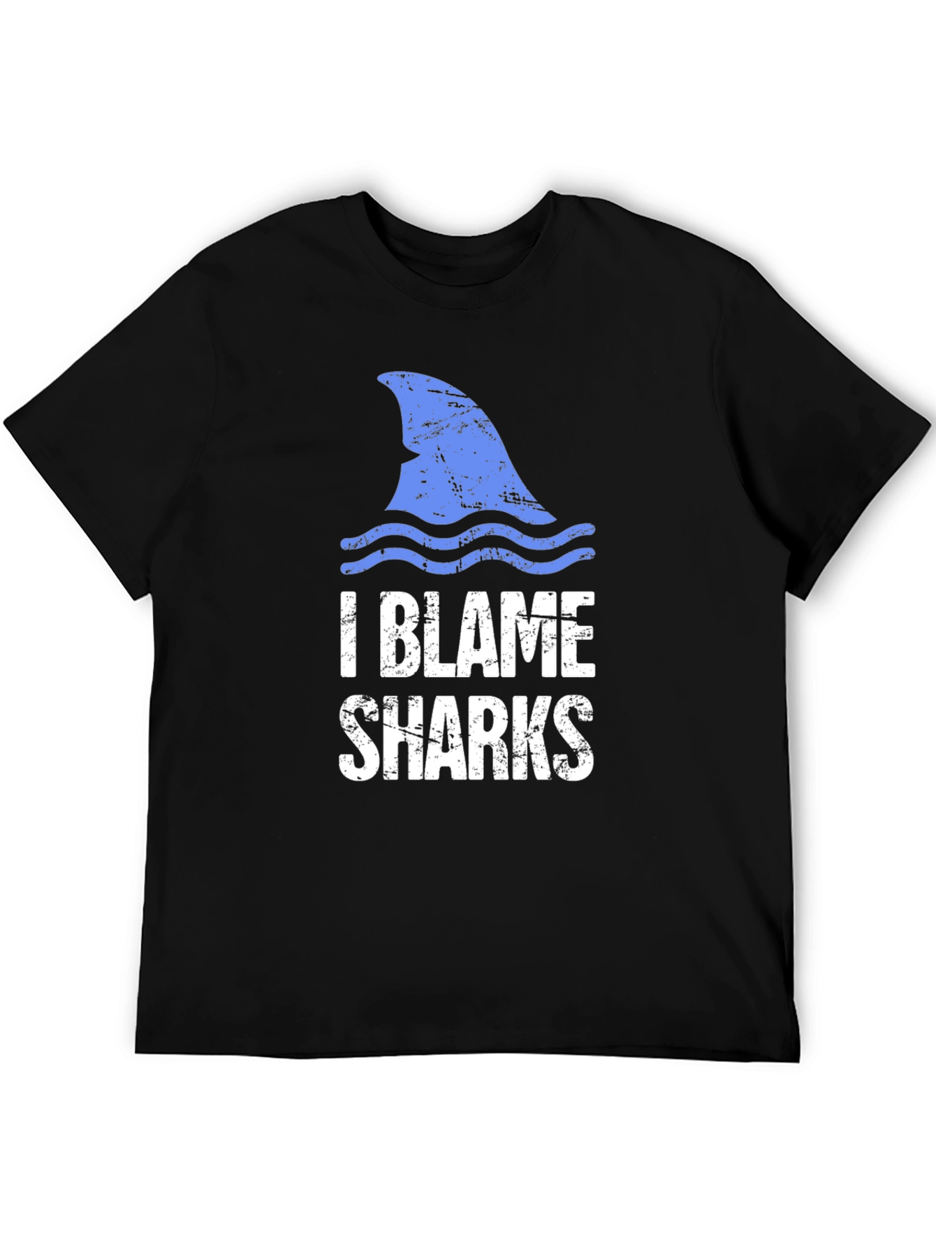 I Blame Sharks Graphic Tee - Black Cotton T-Shirt
