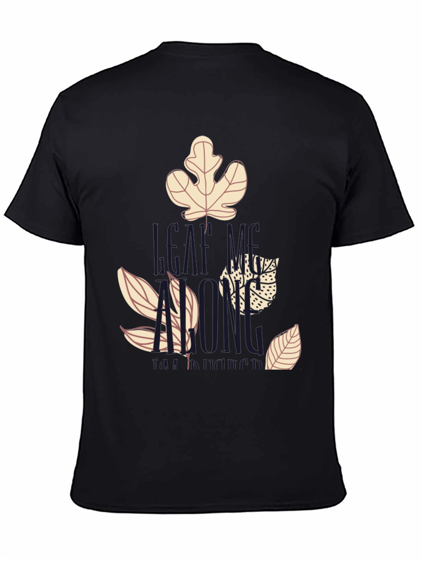 Leaf Me Alone Graphic T-Shirt - Black