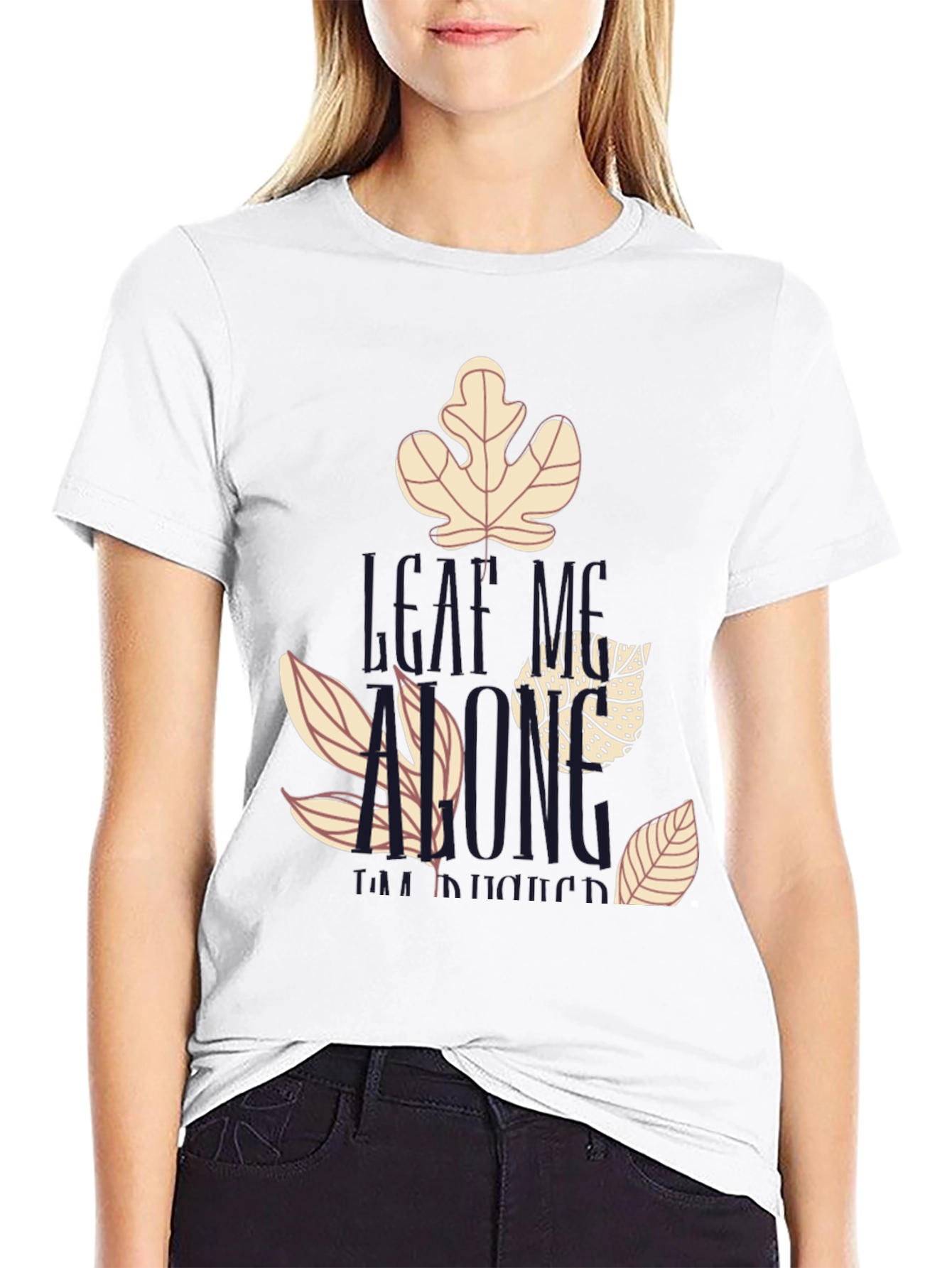 Leaf Me Alone Graphic T-Shirt - Black