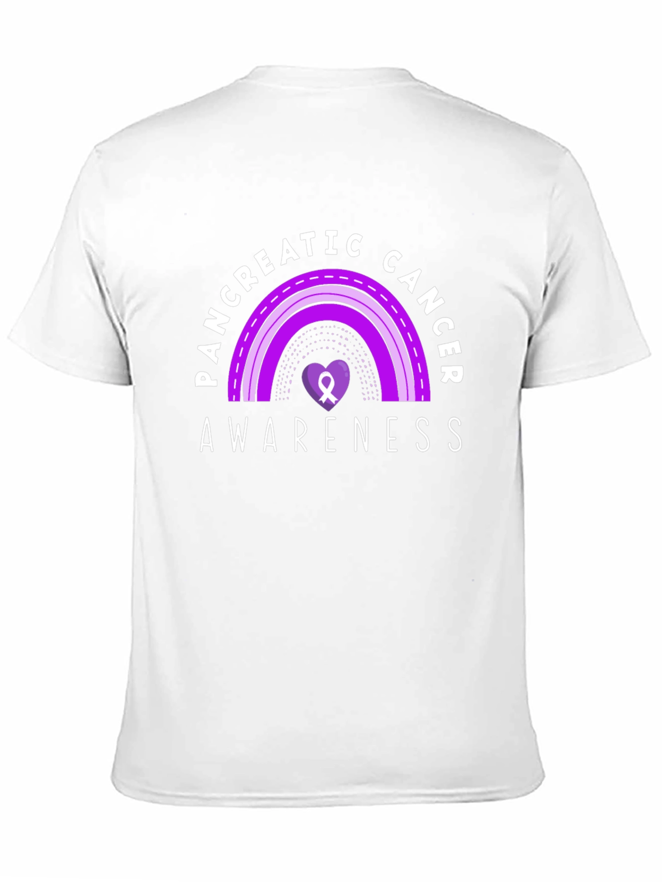 Pancreatic Cancer Awareness Ribbon Heart Black T-Shirt