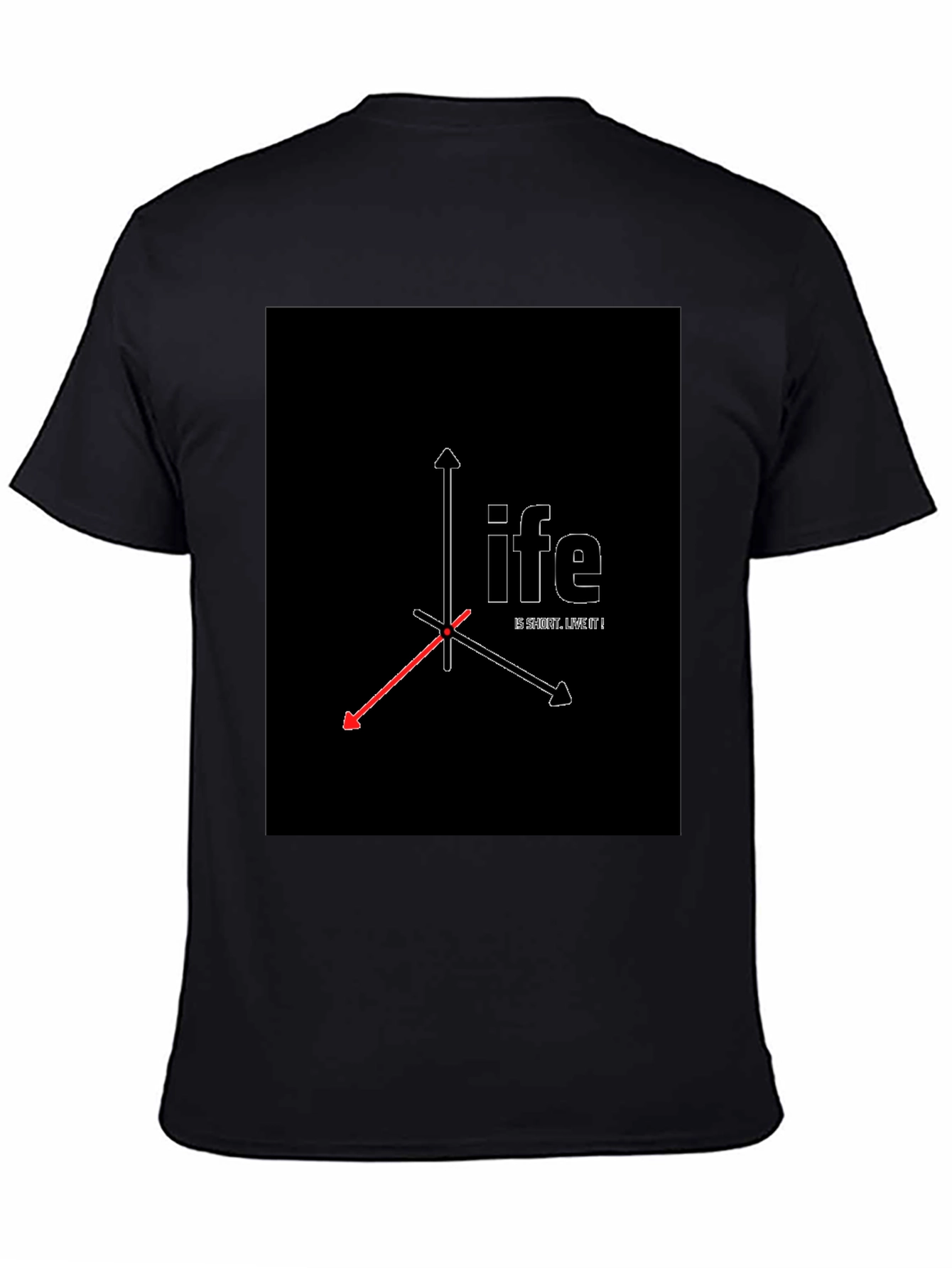 Geometric Life Print Black T-Shirt