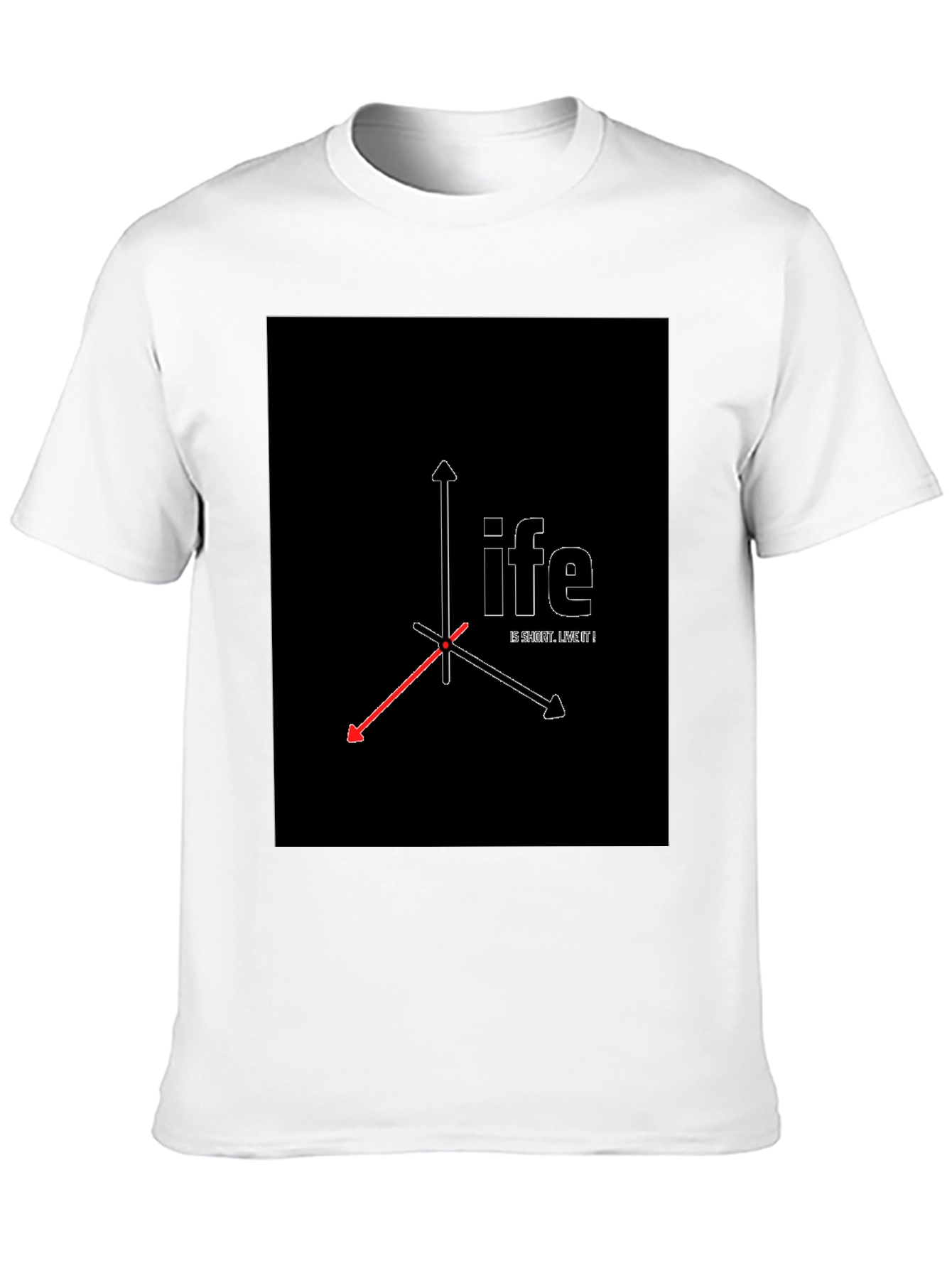 Geometric Life Print Black T-Shirt