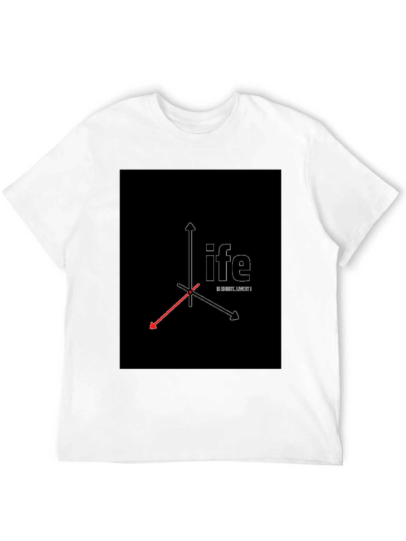 Geometric Life Print Black T-Shirt