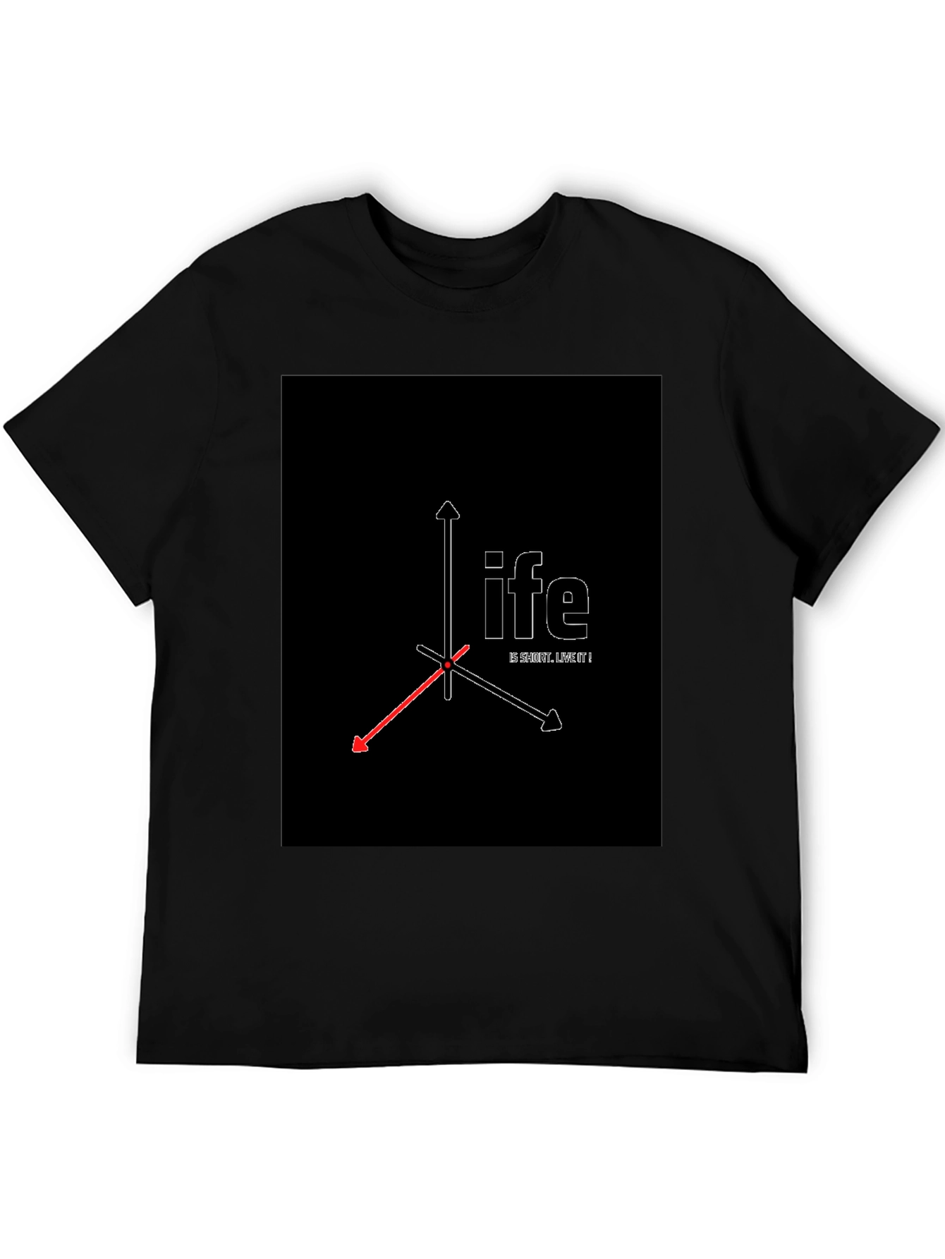 Geometric Life Print Black T-Shirt