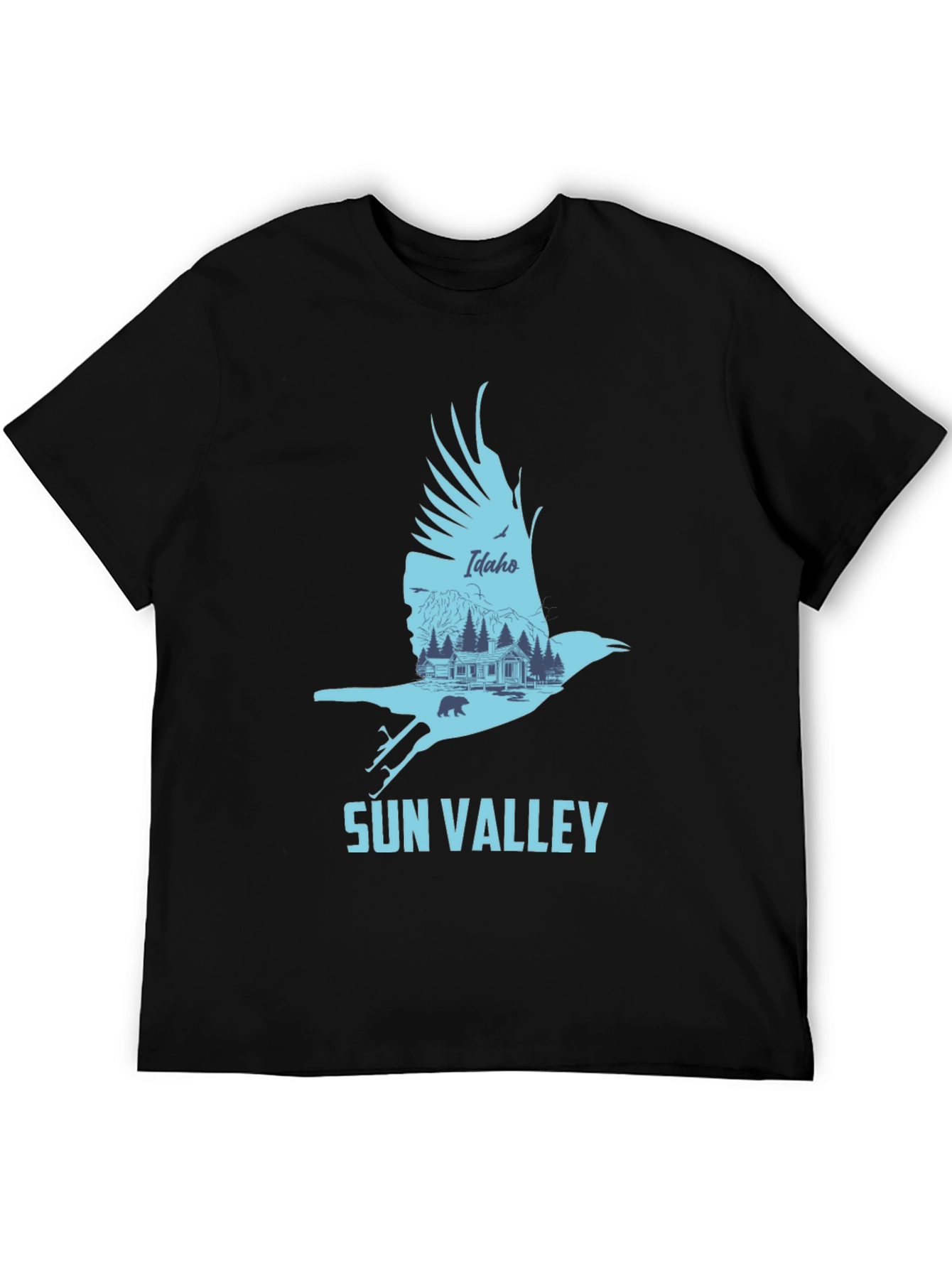 Sun Valley Idaho Graphic Tee - Mens Black T-Shirt
