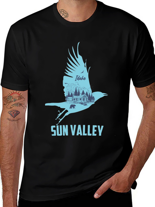 Sun Valley Idaho Graphic Tee - Mens Black T-Shirt