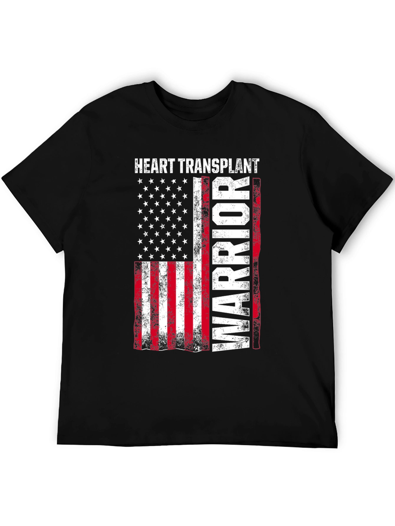 Heart Transplant Warrior Patriotic Graphic Tee