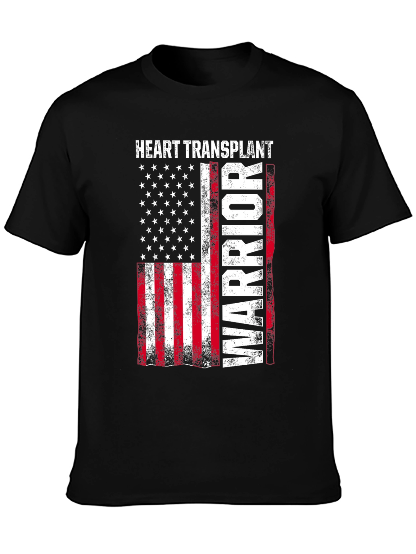Heart Transplant Warrior Patriotic Graphic Tee